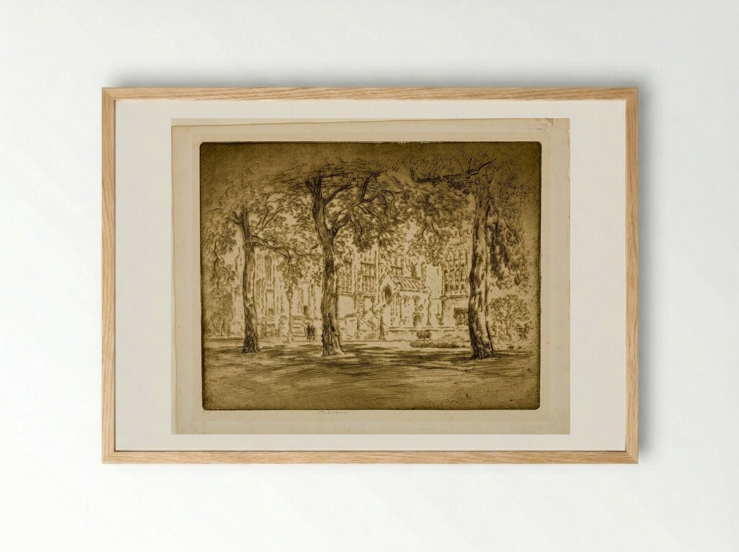 Lincoln's Inn Fields - Joseph Pennell - Framed Print Wood