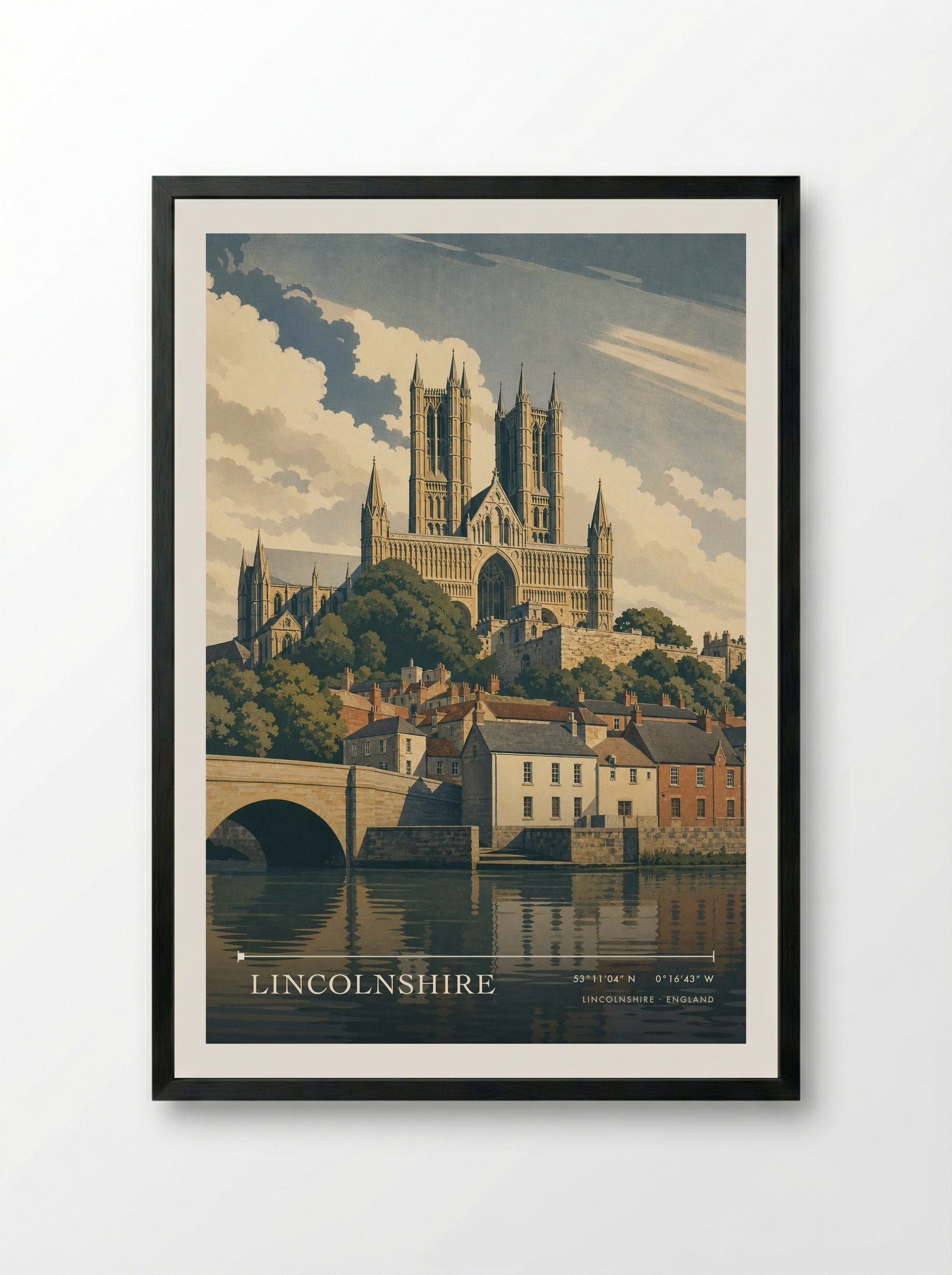 Lincolnshire England Travel Poster - Framed Print Black