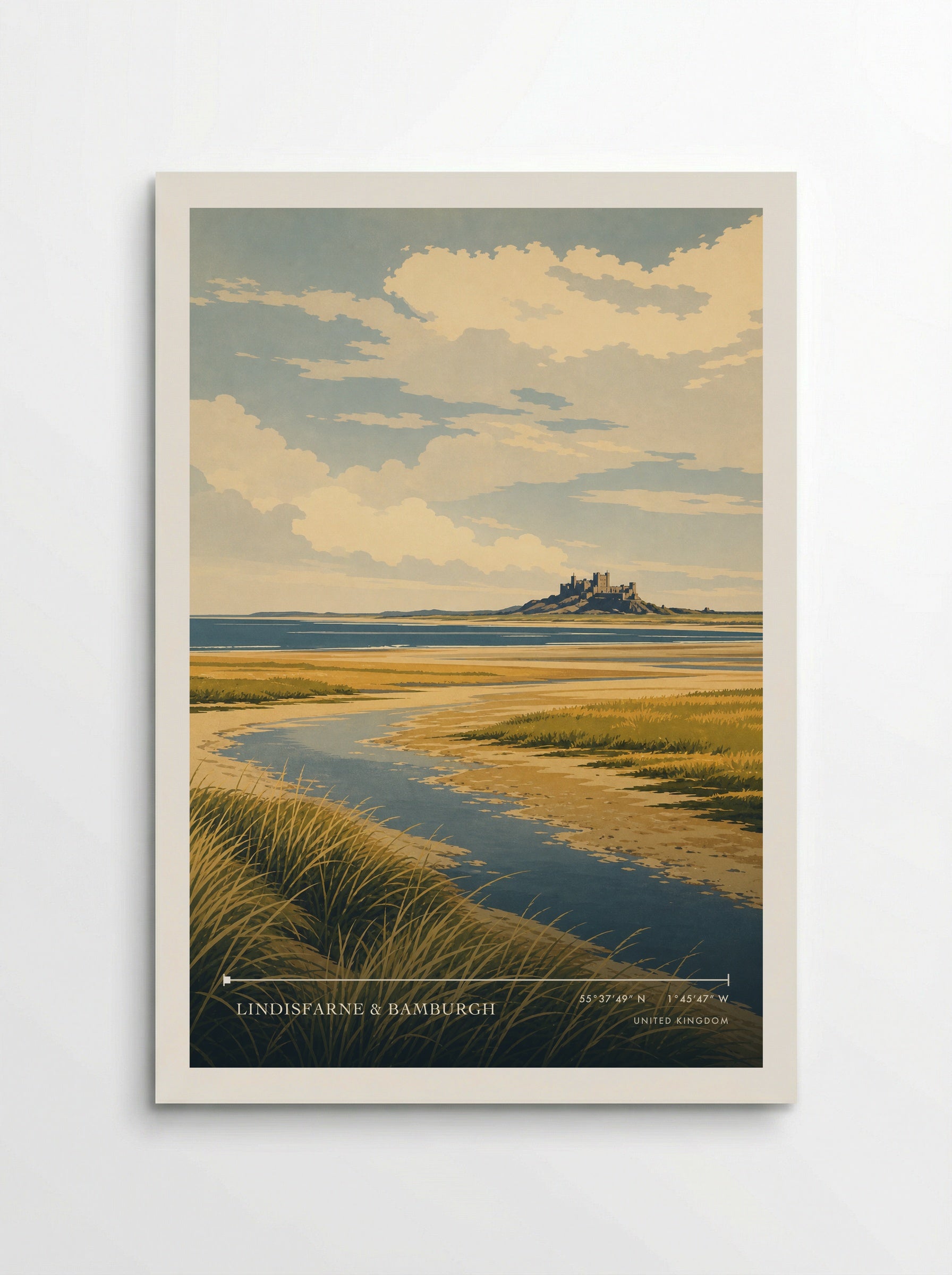 Lindisfarne & Bamburgh United Kingdom Travel Poster - Poster