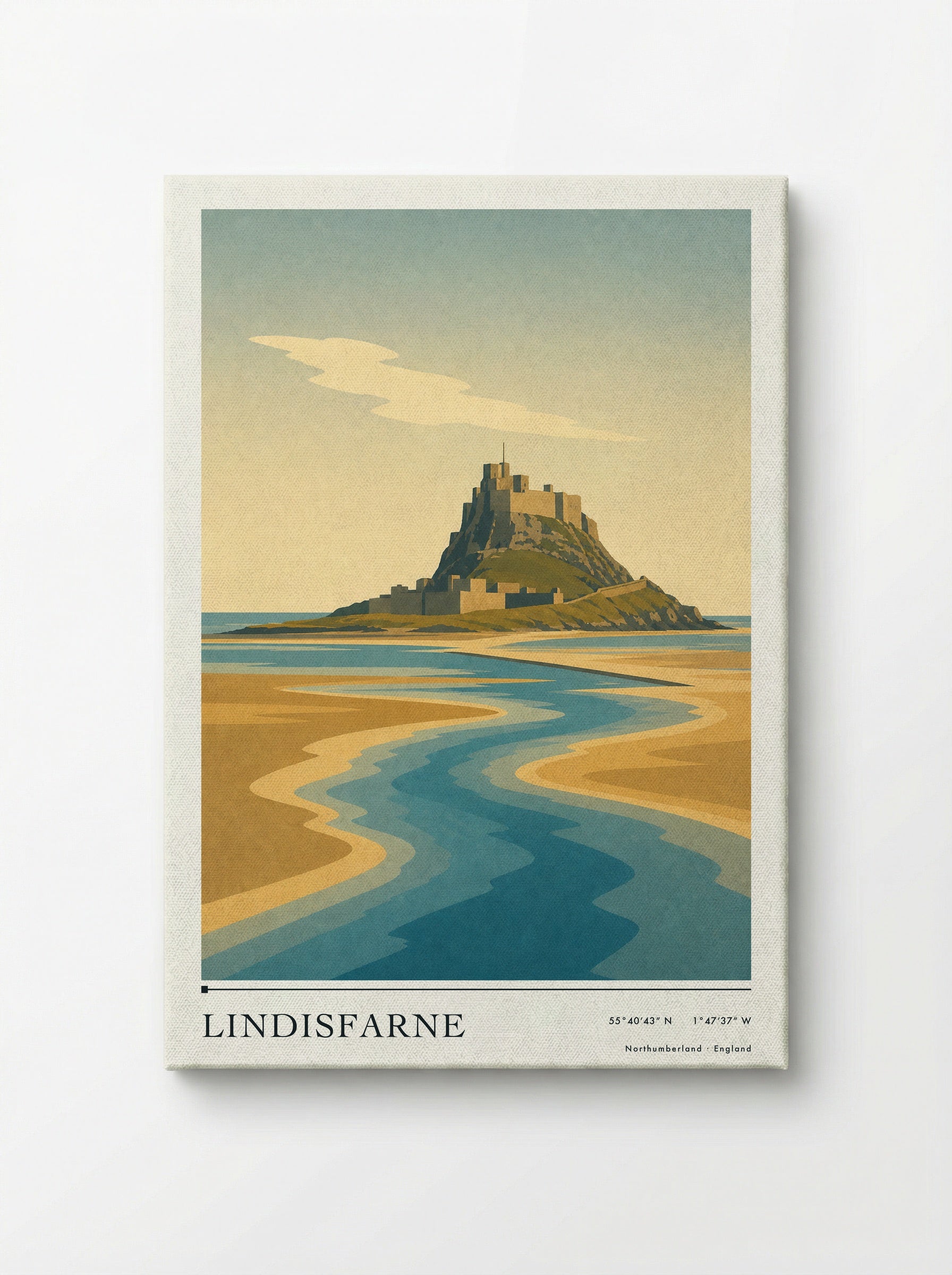 Lindisfarne Travel Poster Artwork - Canvas