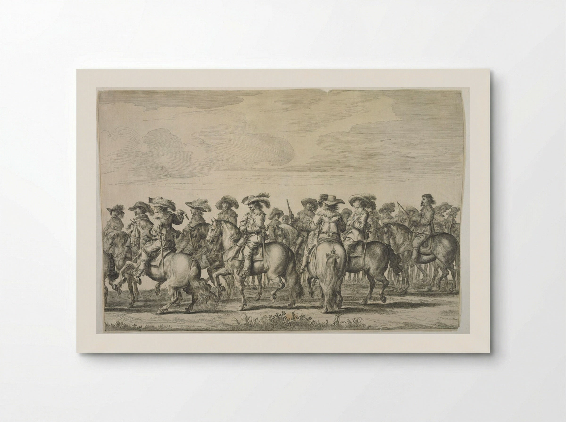 Line of Courtiers on Horseback Facing Left, Behind Them a Line Facing Right - Pieter Nolpe - Poster