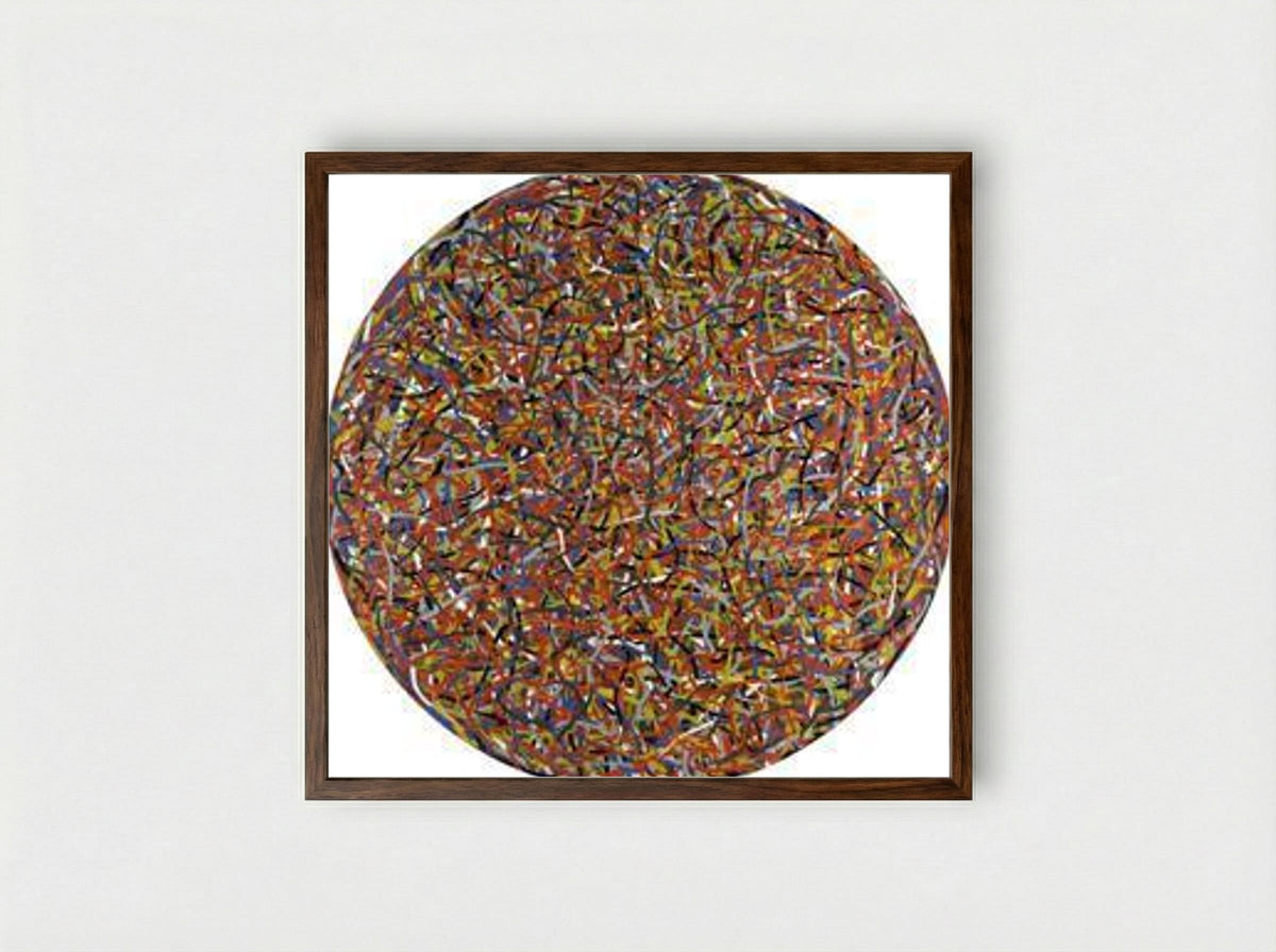 Lines in All Directions - Sol LeWitt - Framed Print Dark Wood