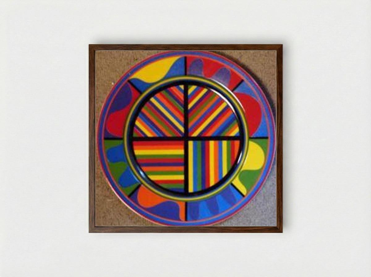 Lines in Four Directions - Sol LeWitt - Framed Print Dark Wood