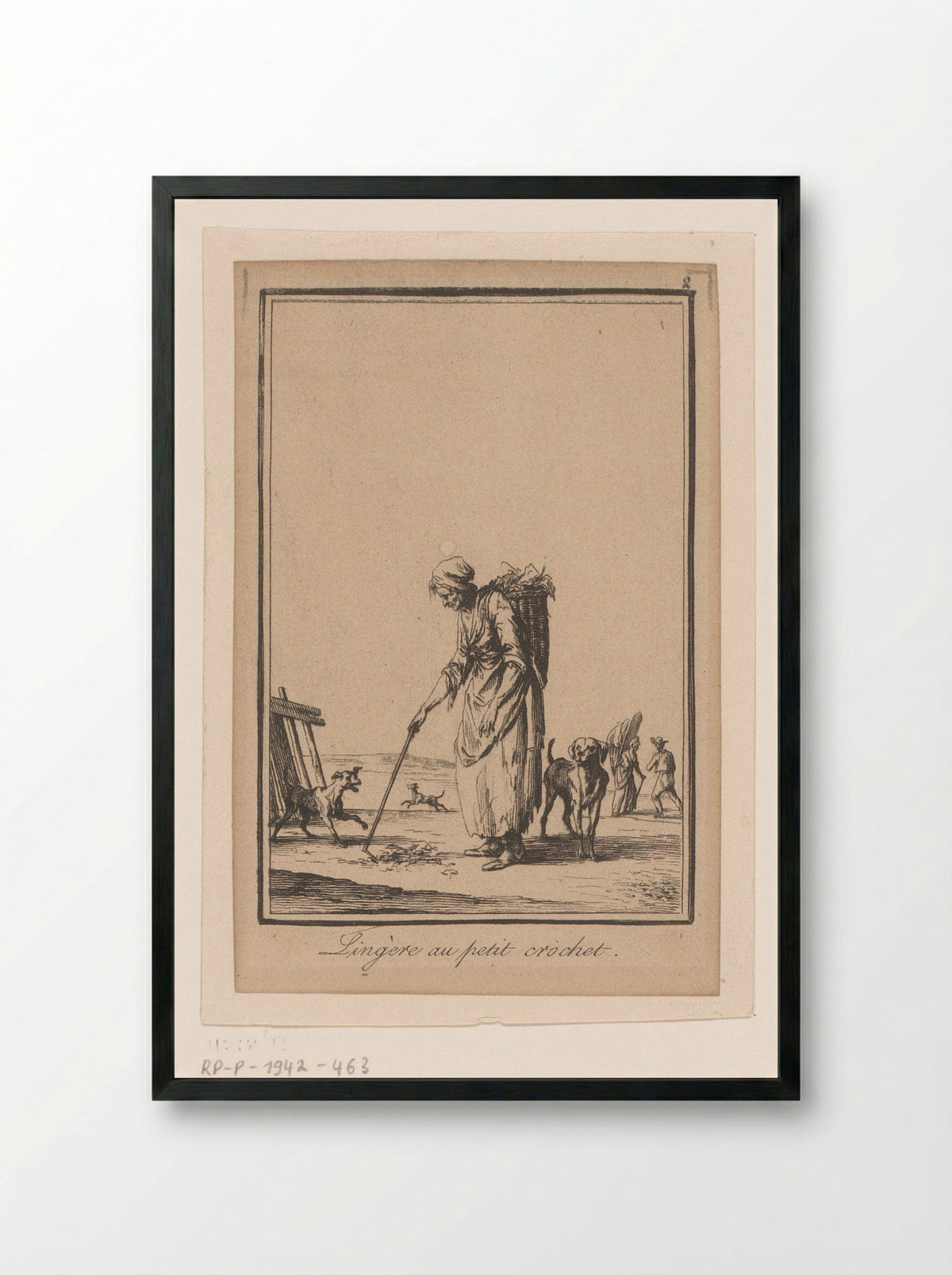 Lingère au petit crochet - Jean Duplessis-Bertaux - Framed Print Black