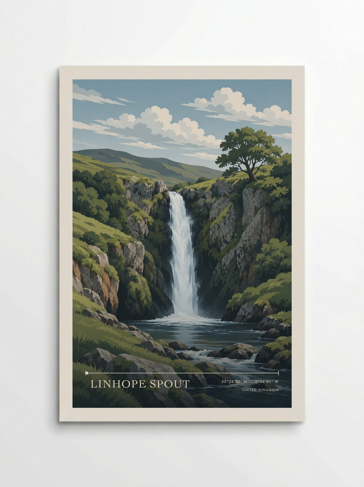 Linhope Spout | Travel Poster - Poster