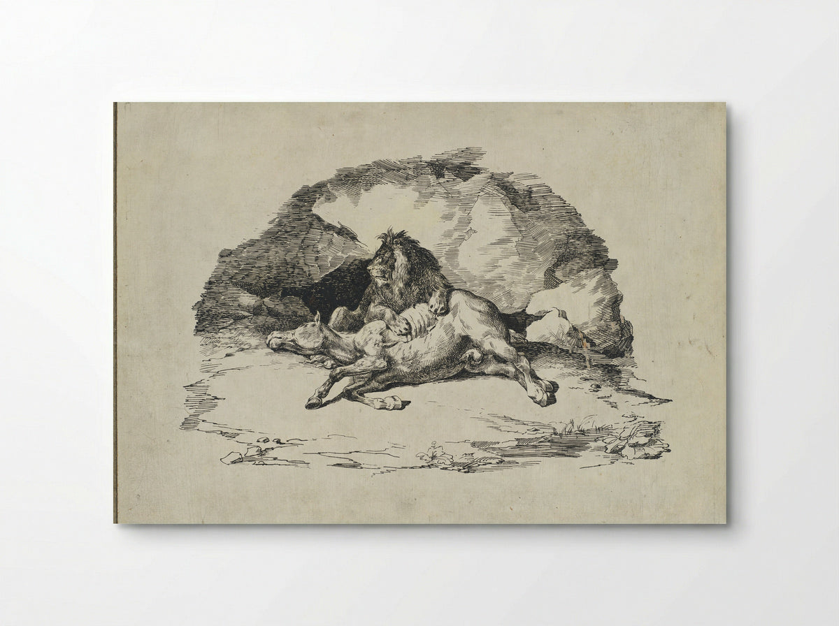 Lion Devouring a Horse - Théodore Géricault - Poster
