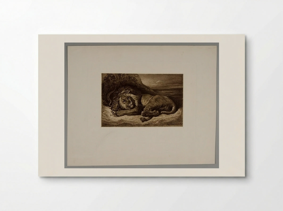 Lion Holding a Snake - Alphonse Charles Masson - Poster