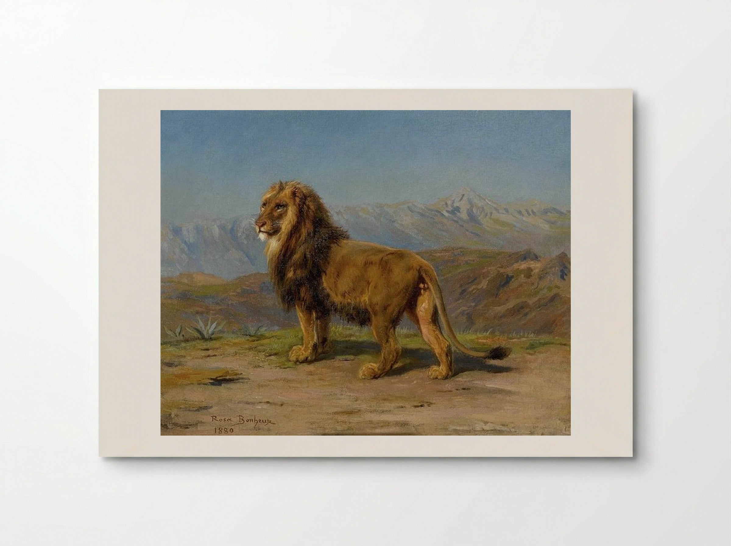 Lion in a Mountainous Landscape - Rosa Bonheur - Poster