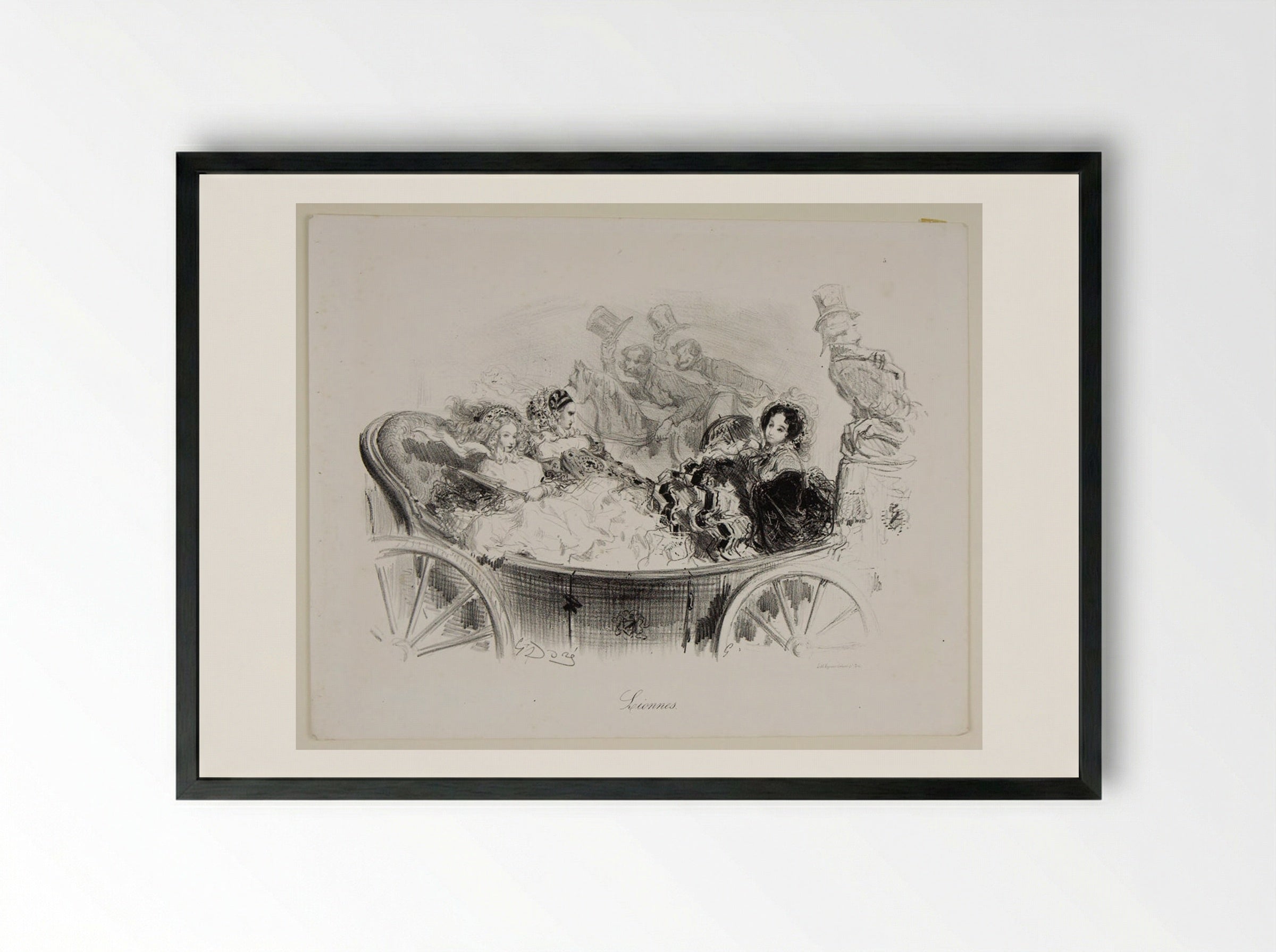 Lionnes - Gustave Doré - Framed Print Black