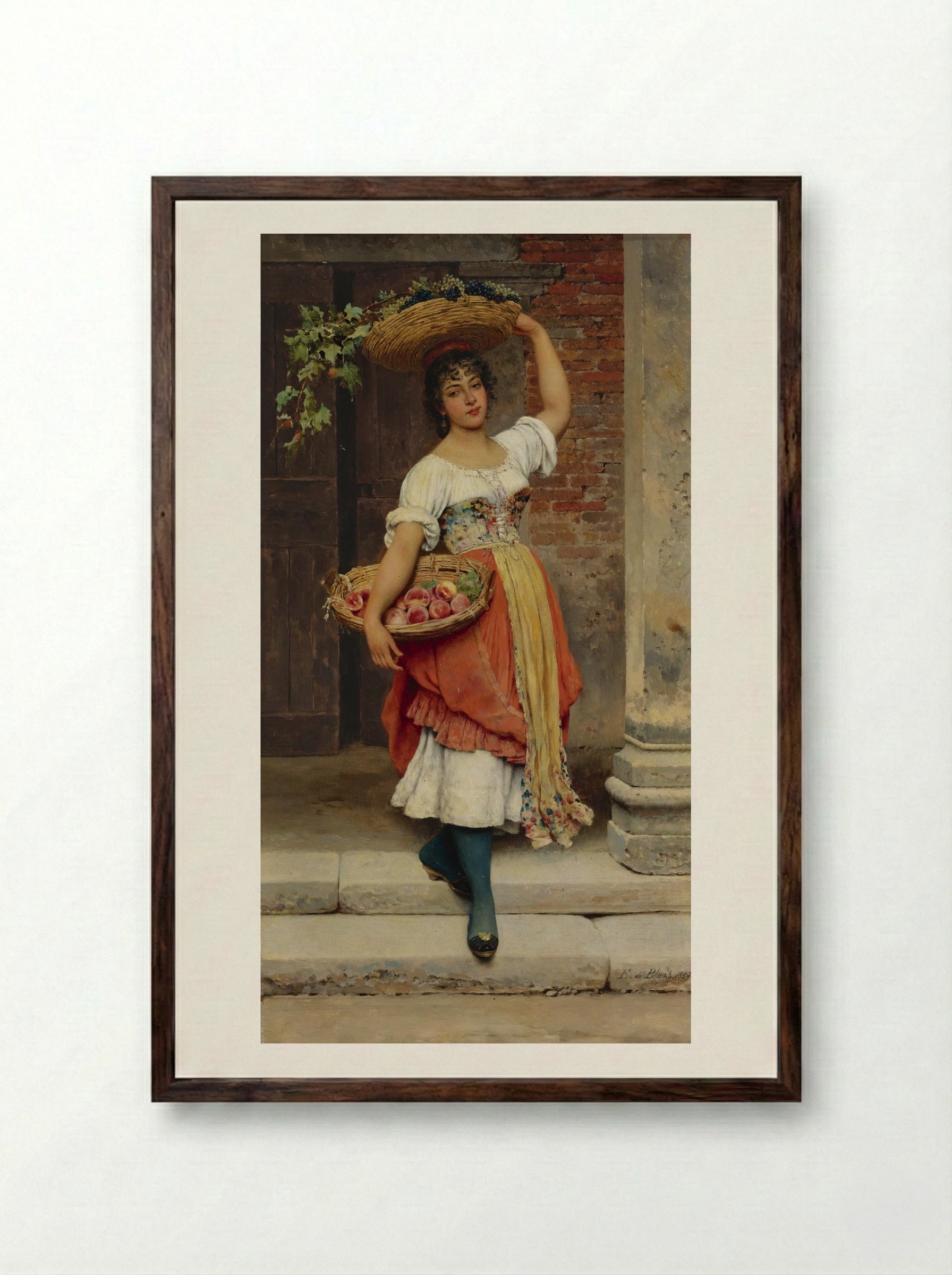 Lisa - Eugene de Blaas - Framed Print Dark Wood