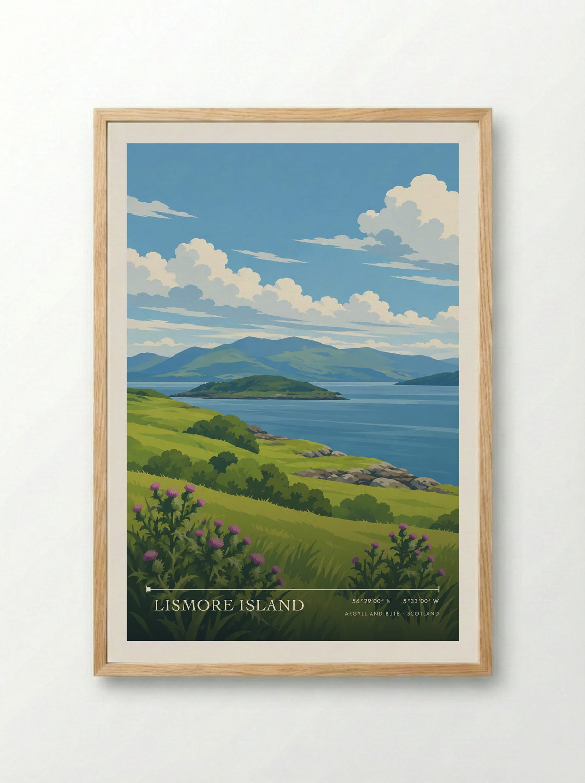 Lismore Island, Argyll and Bute | Travel Poster - Framed Print Wood
