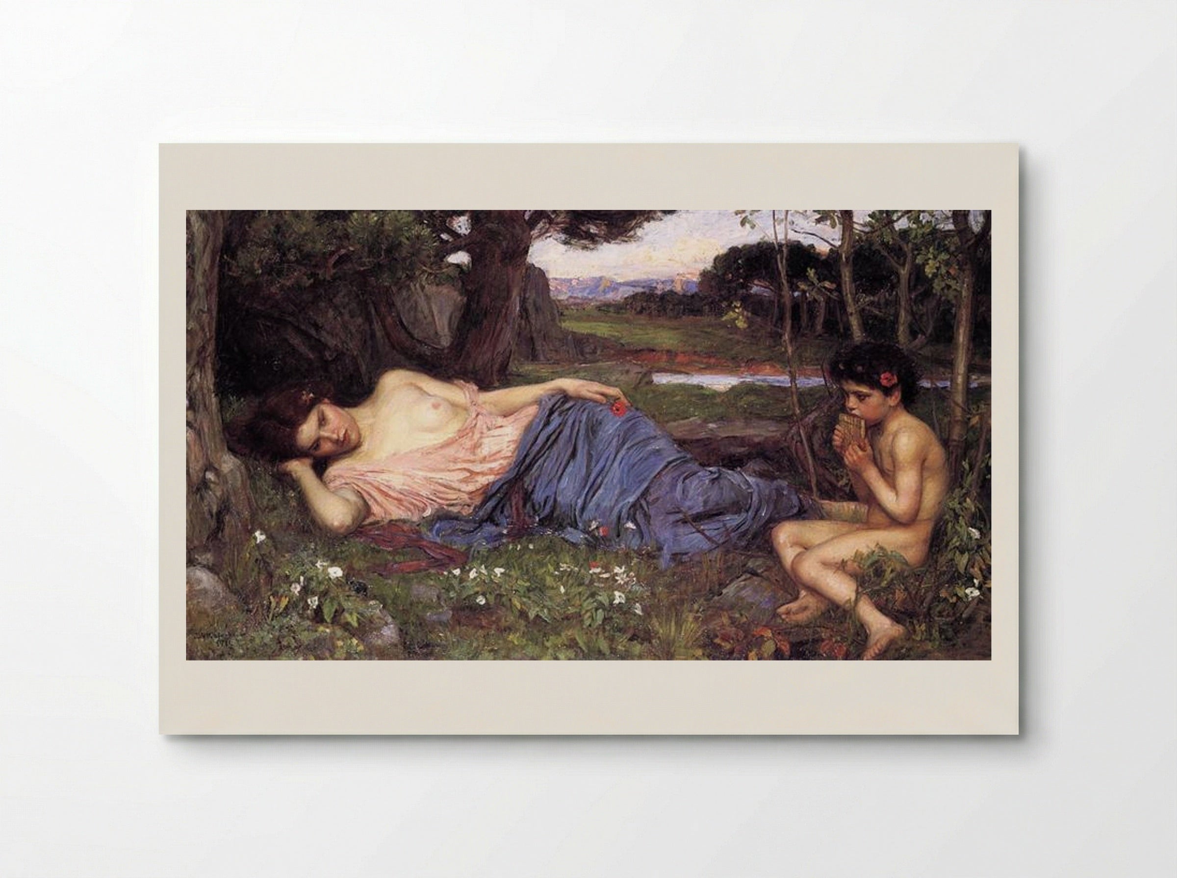 Listen to my Sweet Pipings - John William Waterhouse - Poster