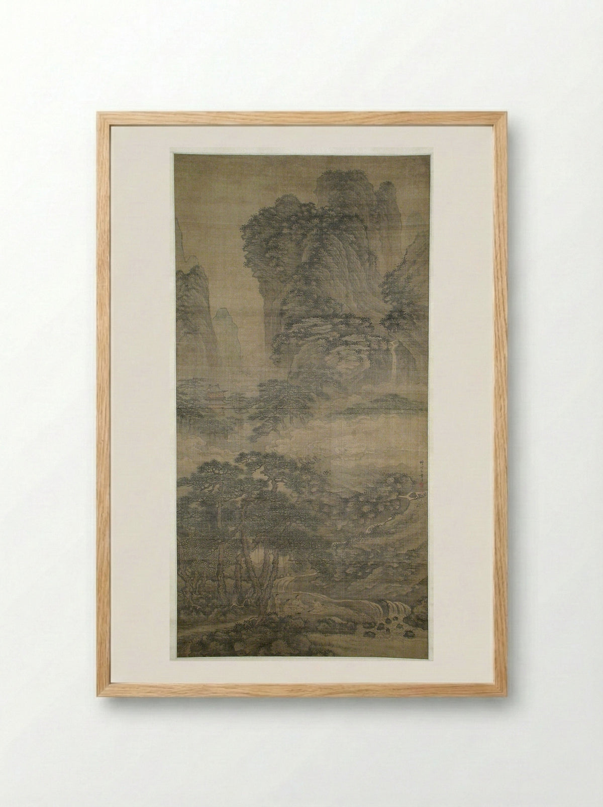 Listening to the Zither Among Streams and Pines - Xie Shichen - Framed Print Wood
