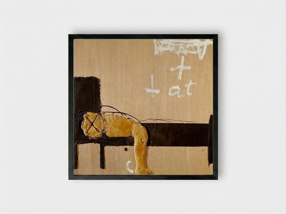 Lit i llit (Bed and Bed) - Antoni Tàpies - Framed Print Black