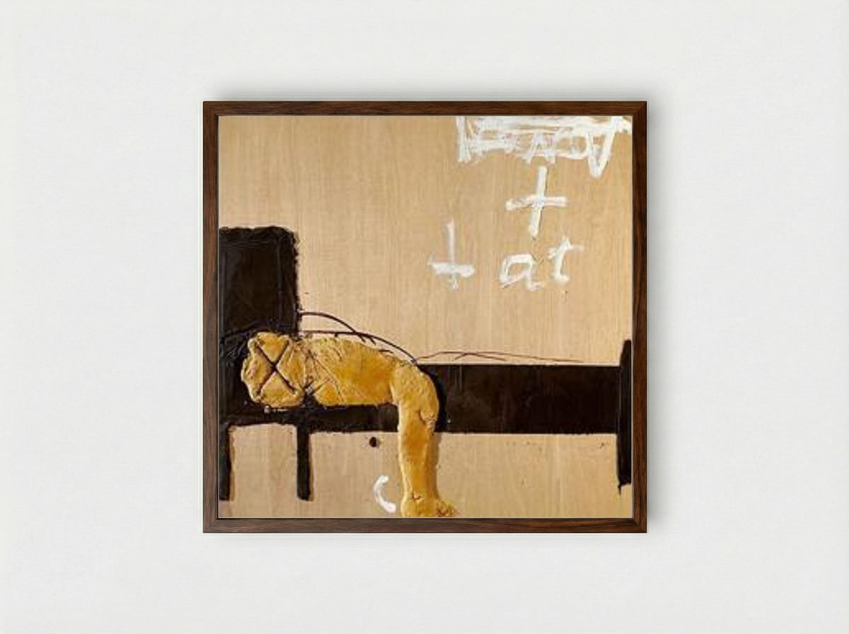 Lit i llit (Bed and Bed) - Antoni Tàpies - Framed Print Dark Wood