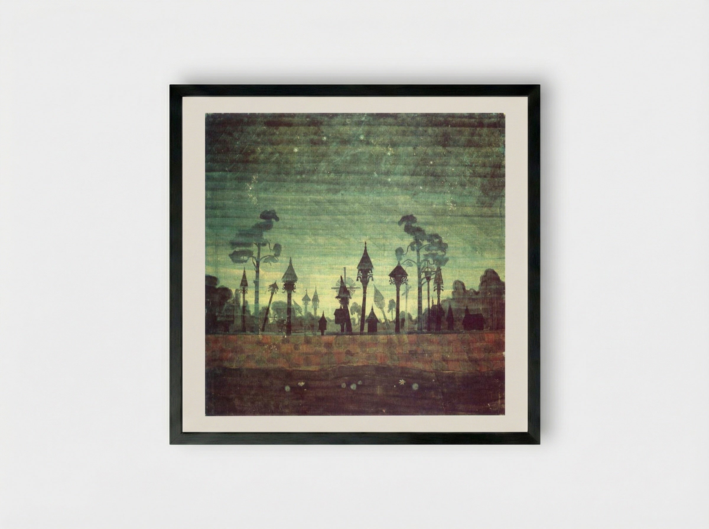 Lithuanian Graveyard - Mikalojus Konstantinas Čiurlionis - Framed Print Black