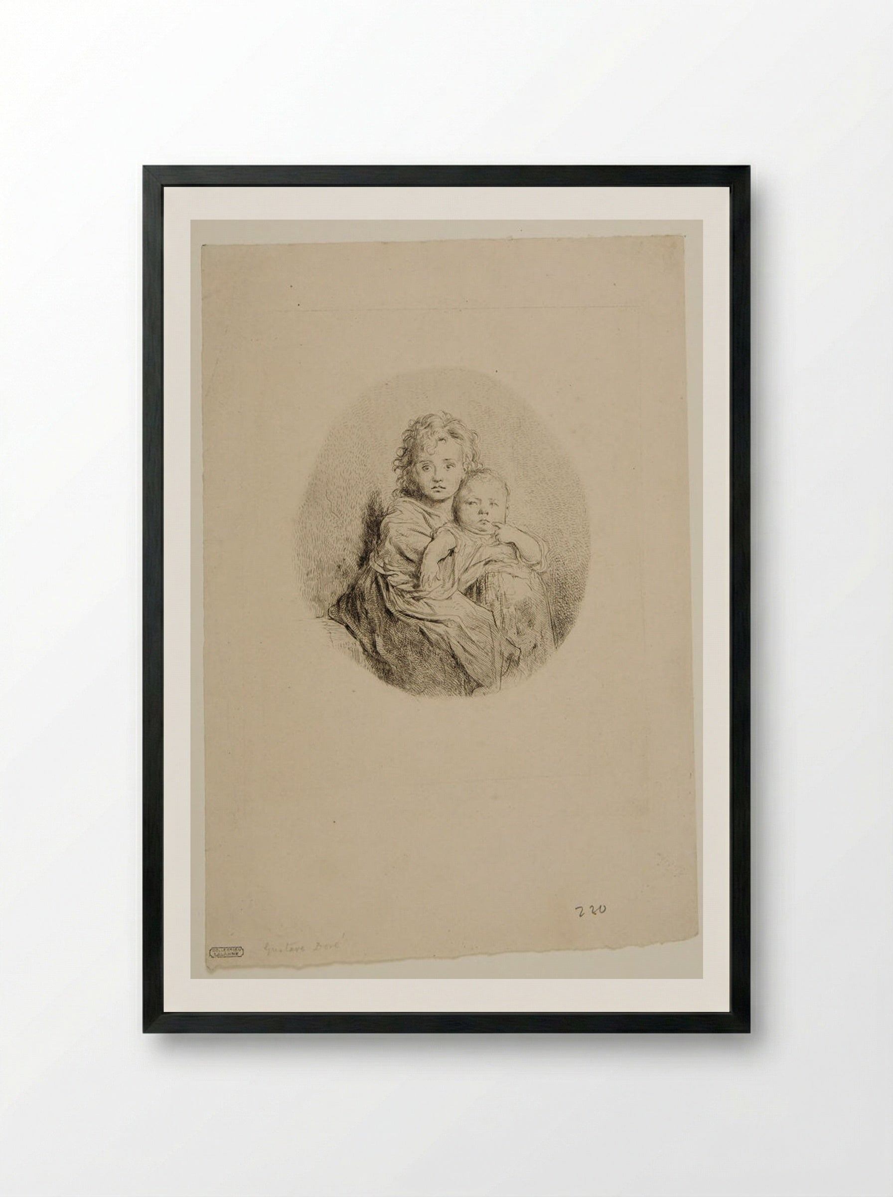 Little Beggar - Gustave Doré - Framed Print Black