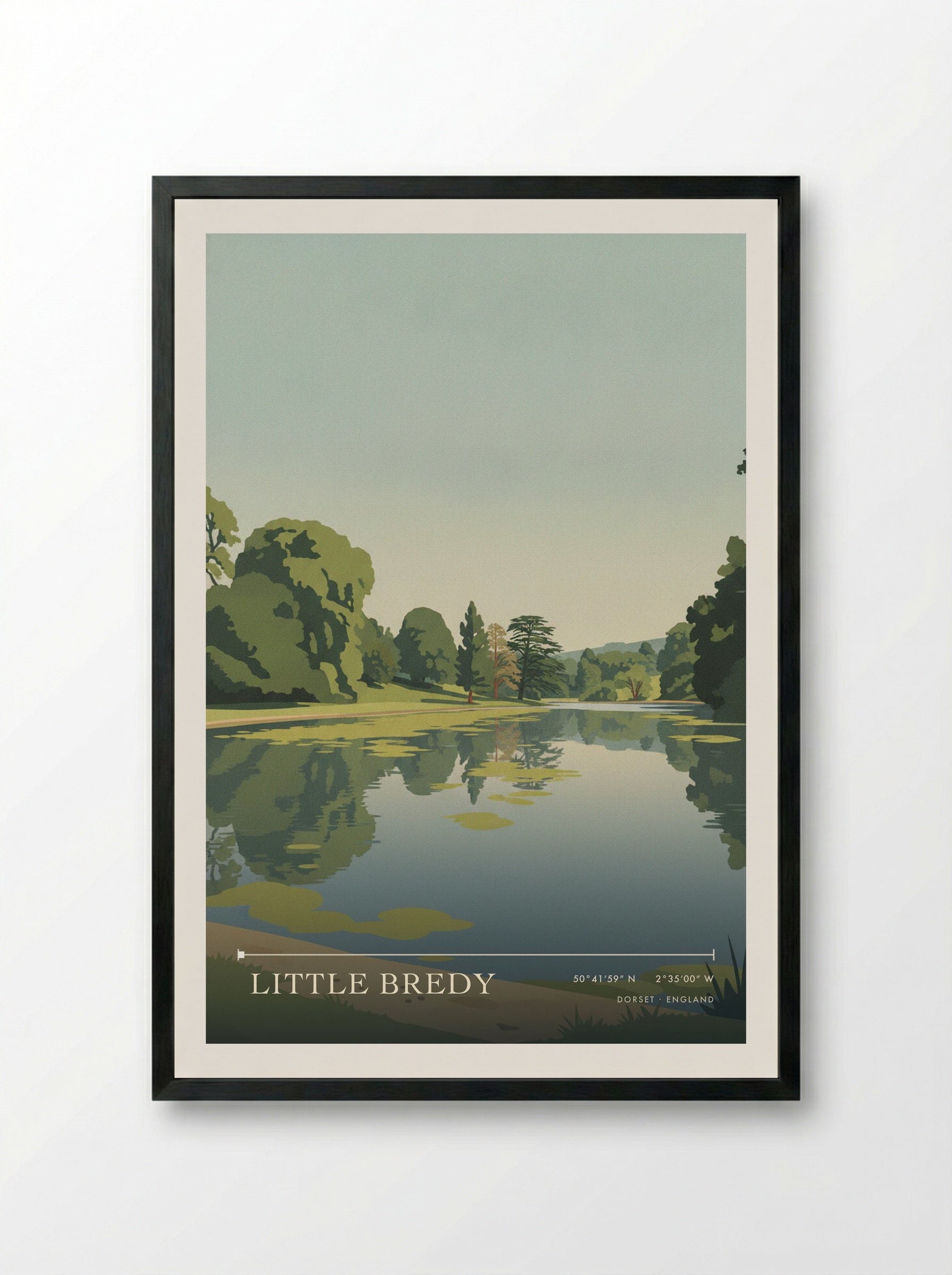 Little Bredy Dorset England Travel Poster - Framed Print Black