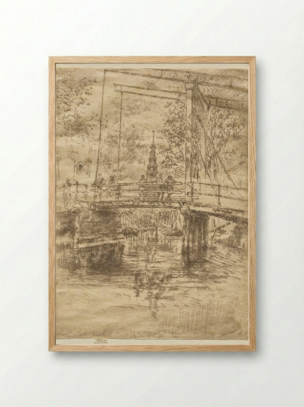 Little Drawbridge, Amsterdam - James McNeill Whistler - Framed Print Wood