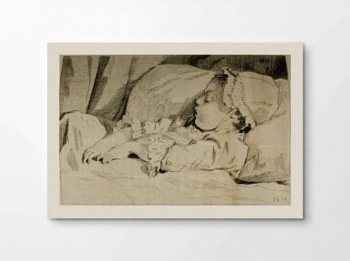 Little Girl Asleep - Jules de Goncourt - Poster