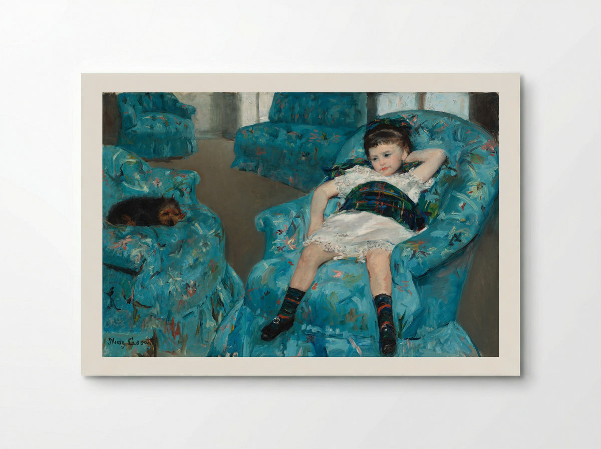Little Girl in a Blue Armchair - Mary Cassatt - Poster