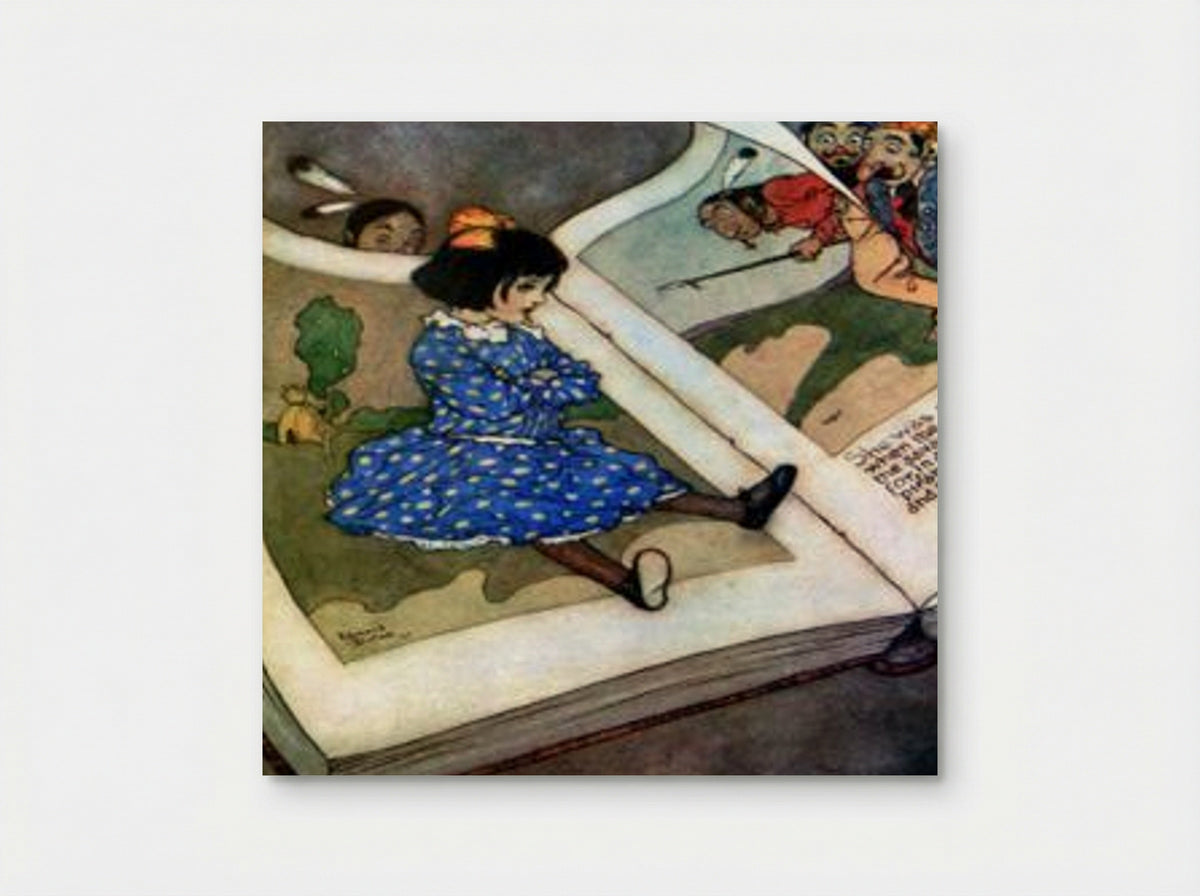 Little Girl in a Book - Edmund Dulac - Poster