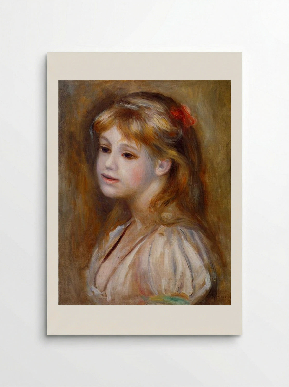 Little Girl with a Red Hair Knot - Pierre-Auguste Renoir - Poster