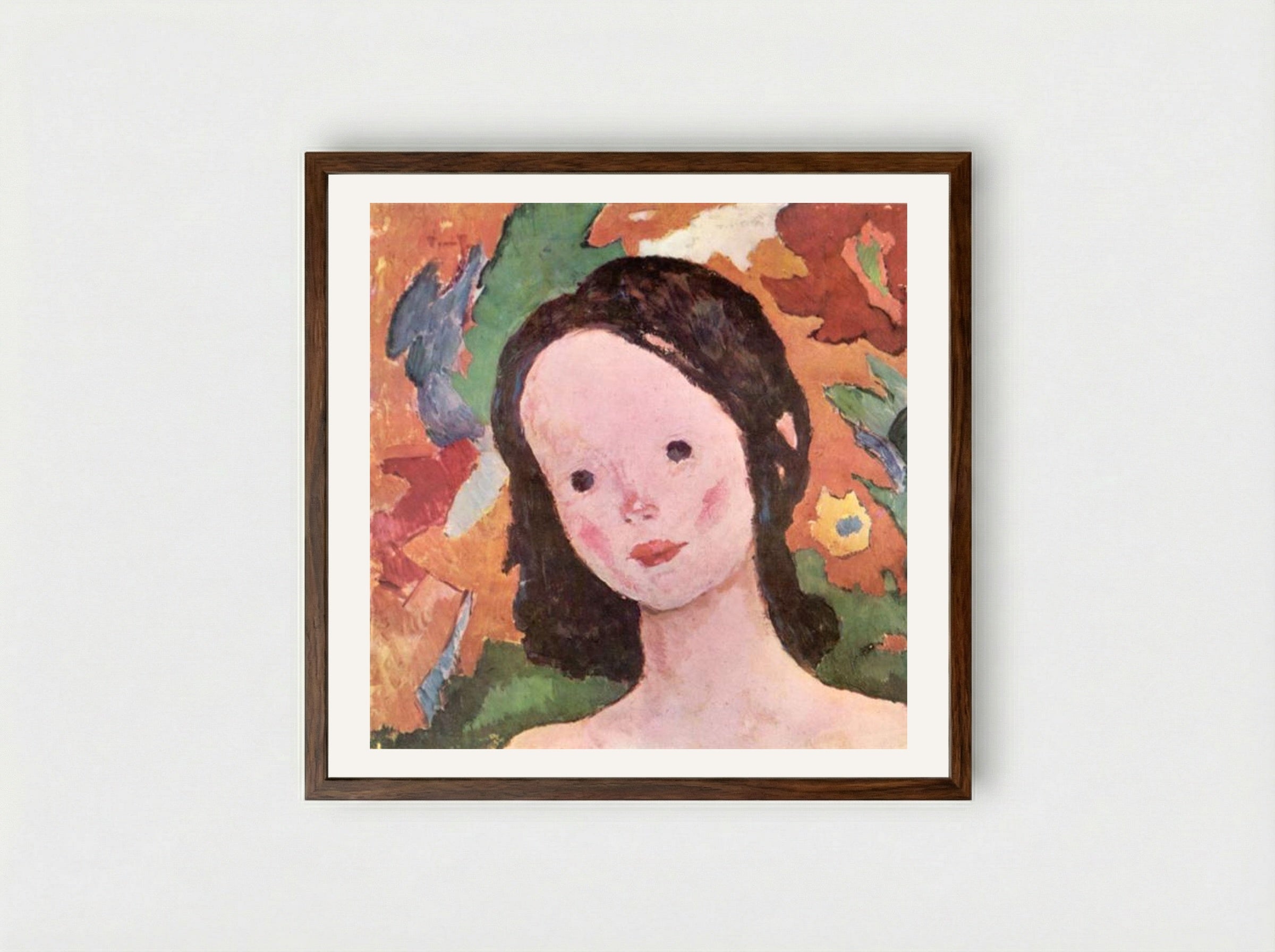 Little Girl - Nicolae Tonitza - Framed Print Dark Wood