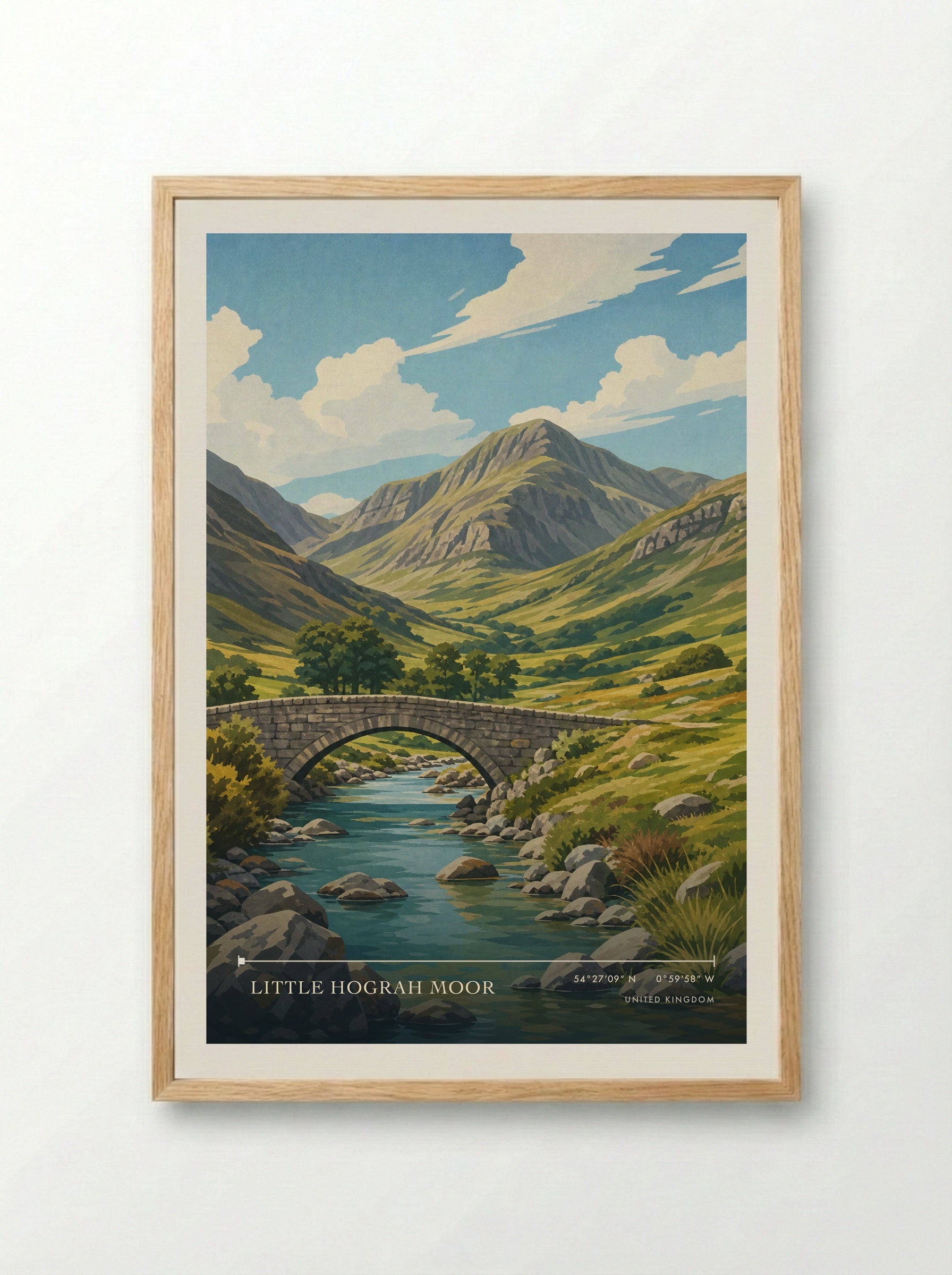 Little Hograh Moor United Kingdom Travel Poster - Framed Print Wood