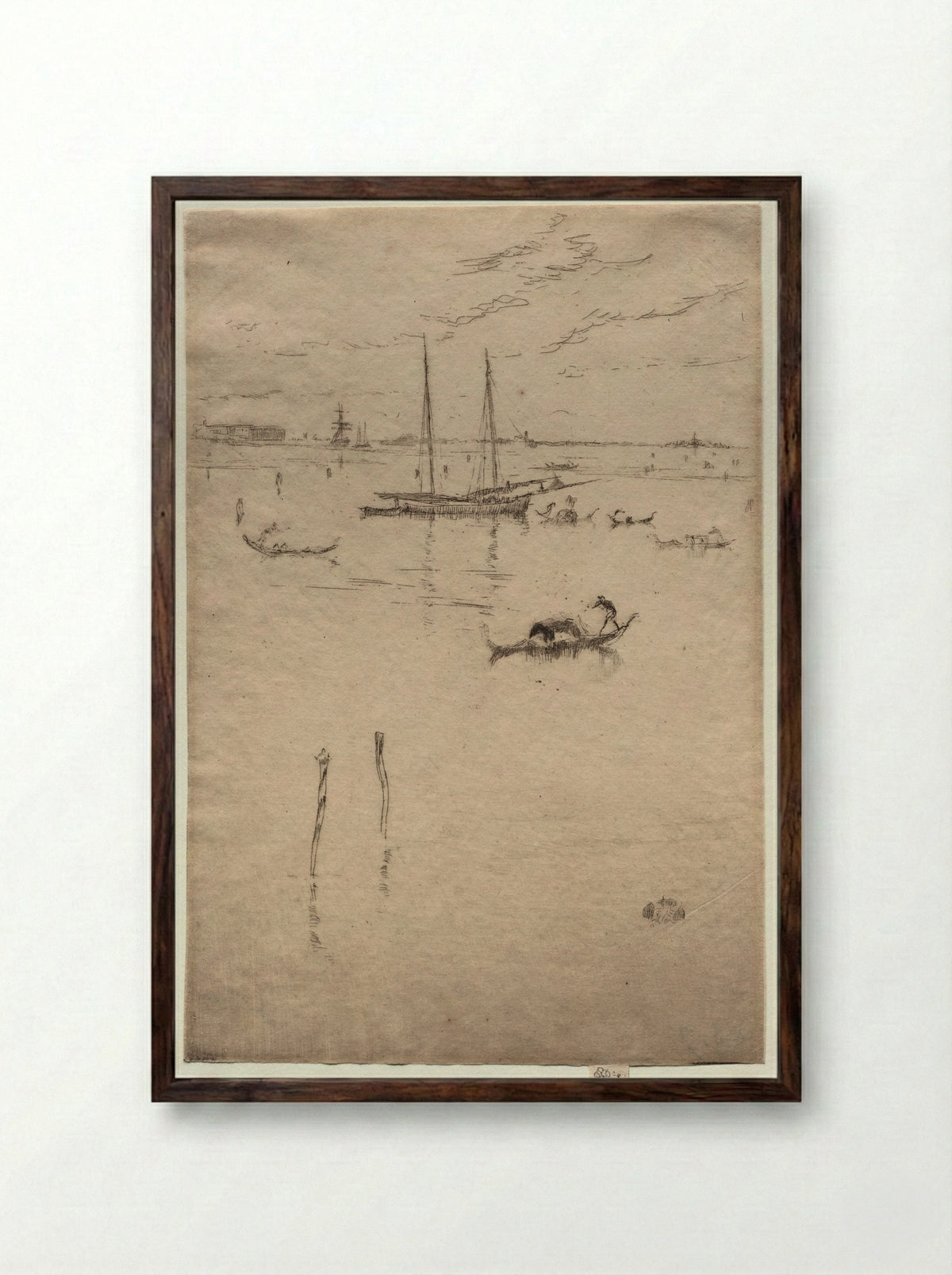Little Lagoon - James McNeill Whistler - Framed Print Dark Wood