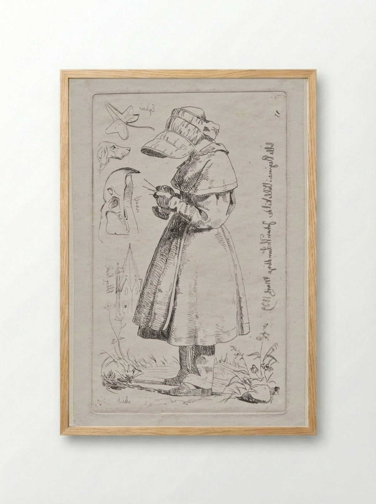 Little Regine in Vallekilde - Johan Thomas Lundbye - Framed Print Wood