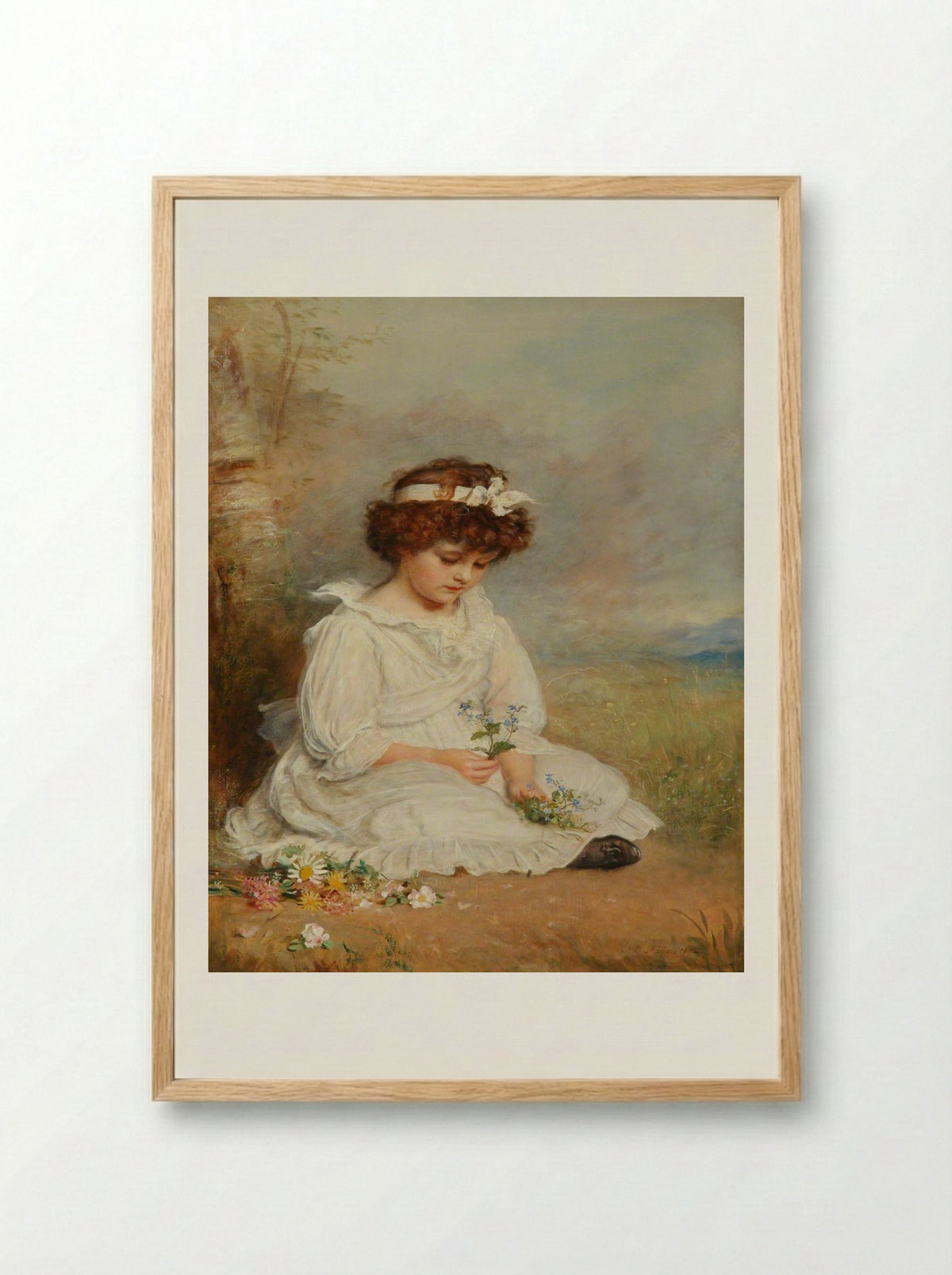 Little Speedwell's Darling Blue - John Everett Millais - Framed Print Wood