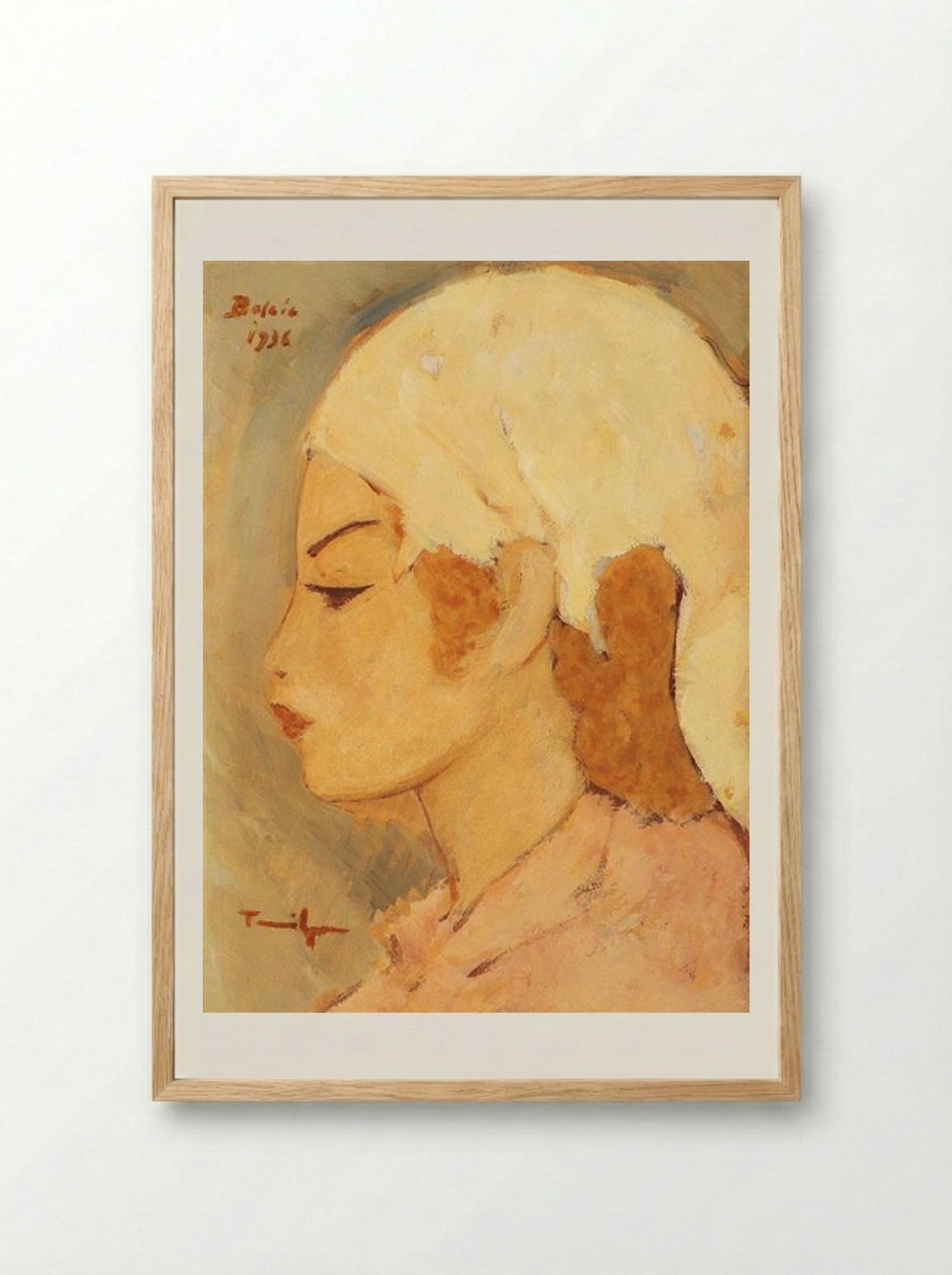 Little Tatar Girl (Rachiș Ali) - Nicolae Tonitza - Framed Print Wood