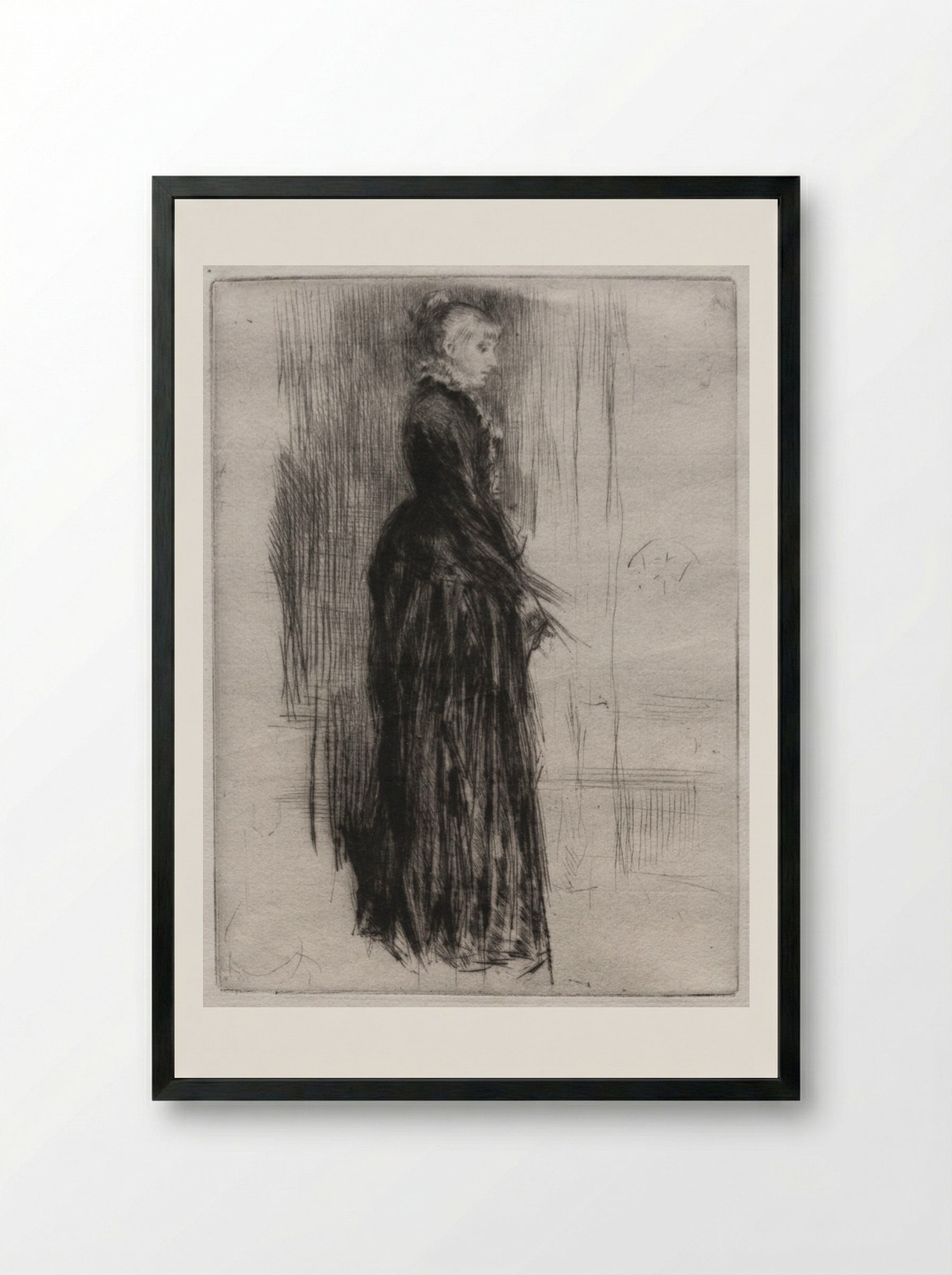 Little Velvet Dress - James McNeill Whistler - Framed Print Black