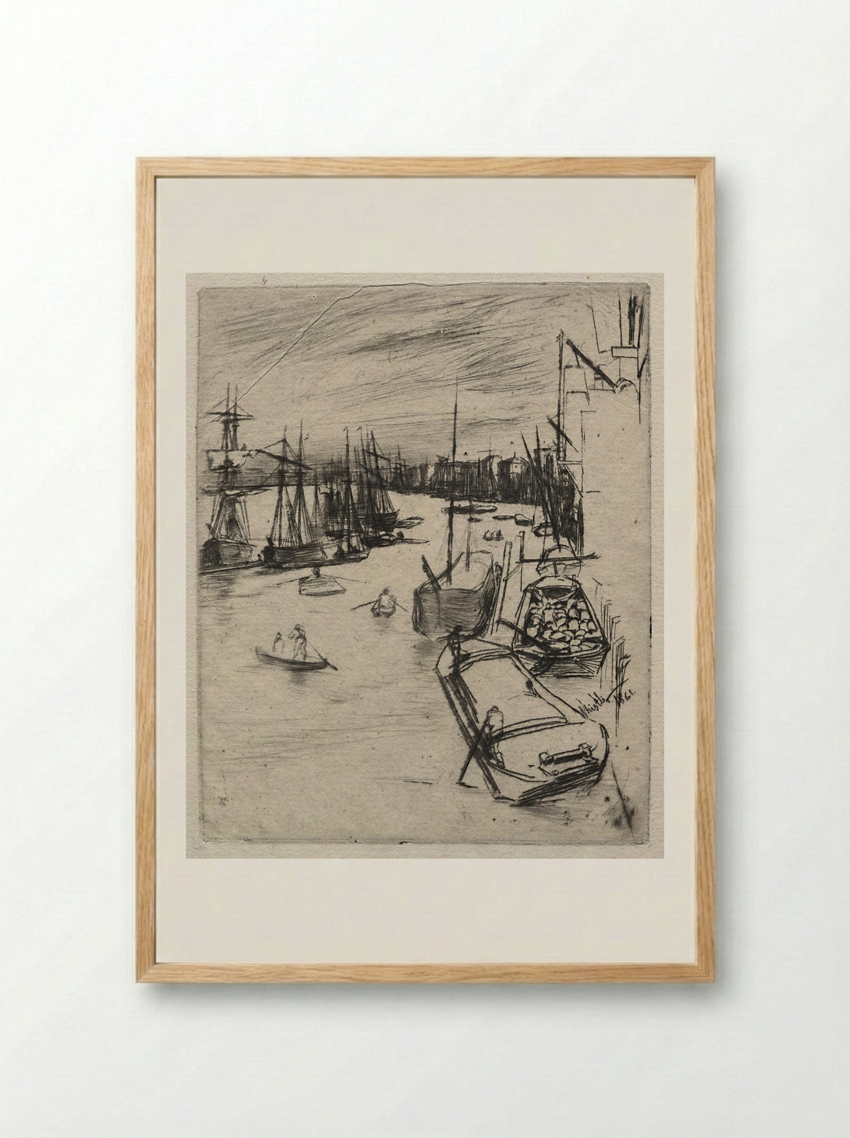 Little Wapping - James McNeill Whistler - Framed Print Wood