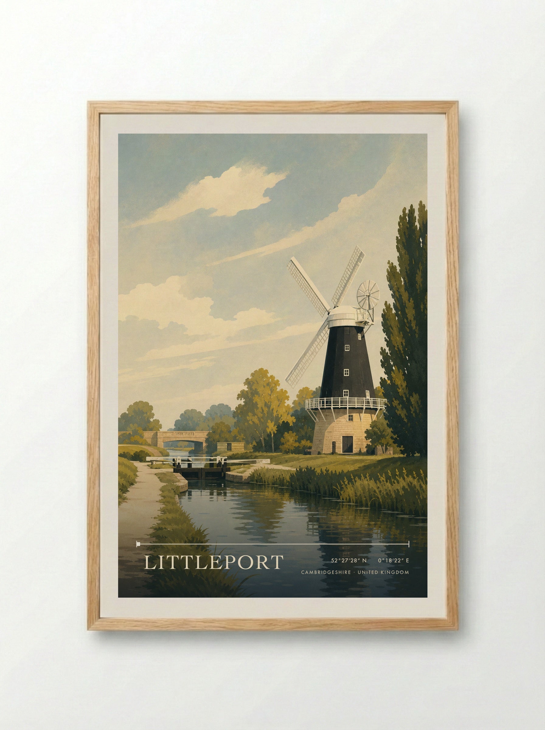Littleport Cambridgeshire United Kingdom Travel Poster - Framed Print Wood