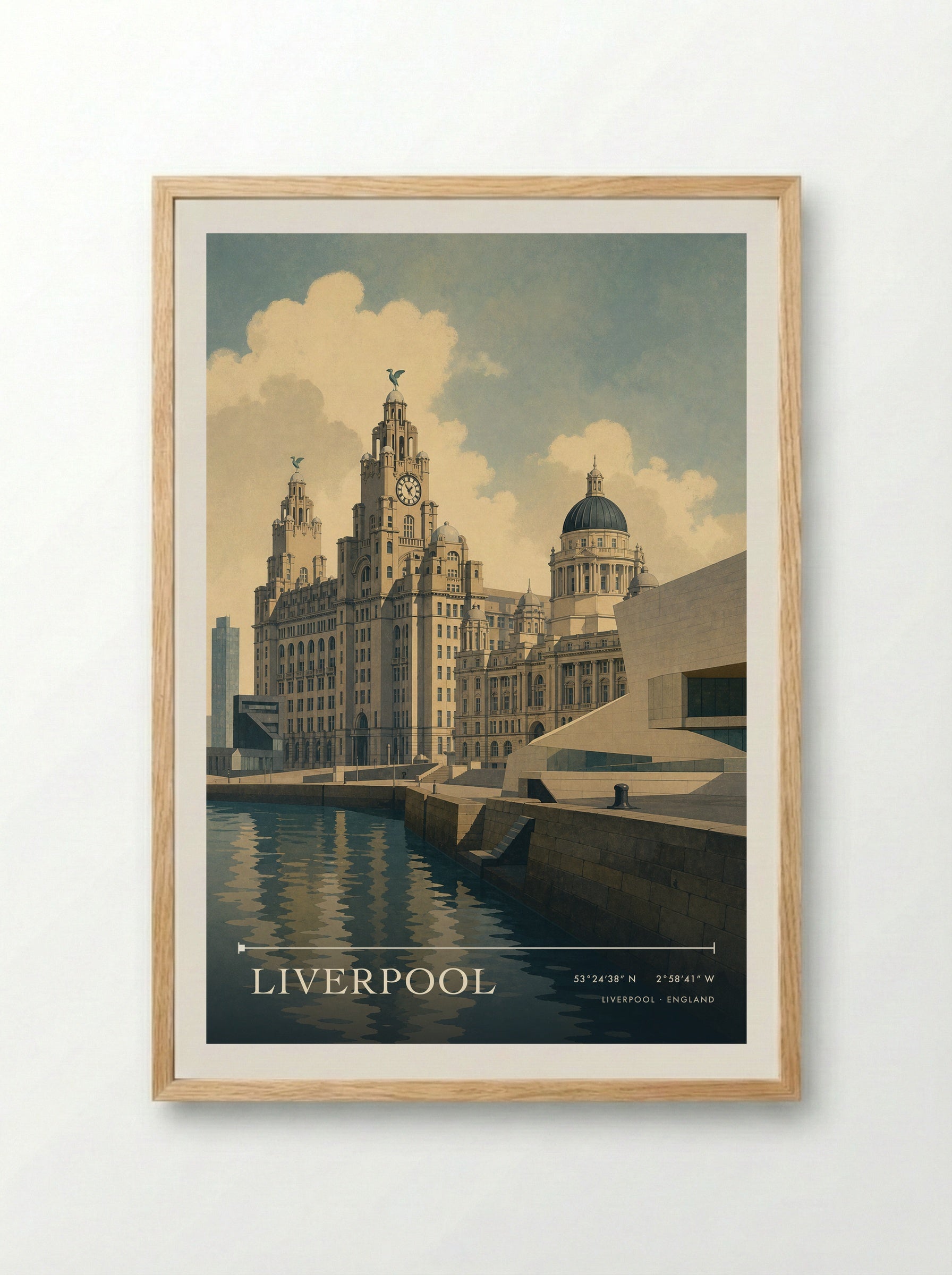 Liverpool England Travel Poster - Framed Print Wood