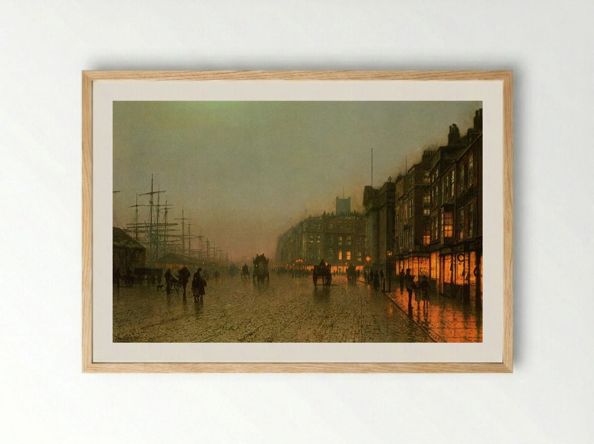 Liverpool from Wapping - John Atkinson Grimshaw - Framed Print Wood