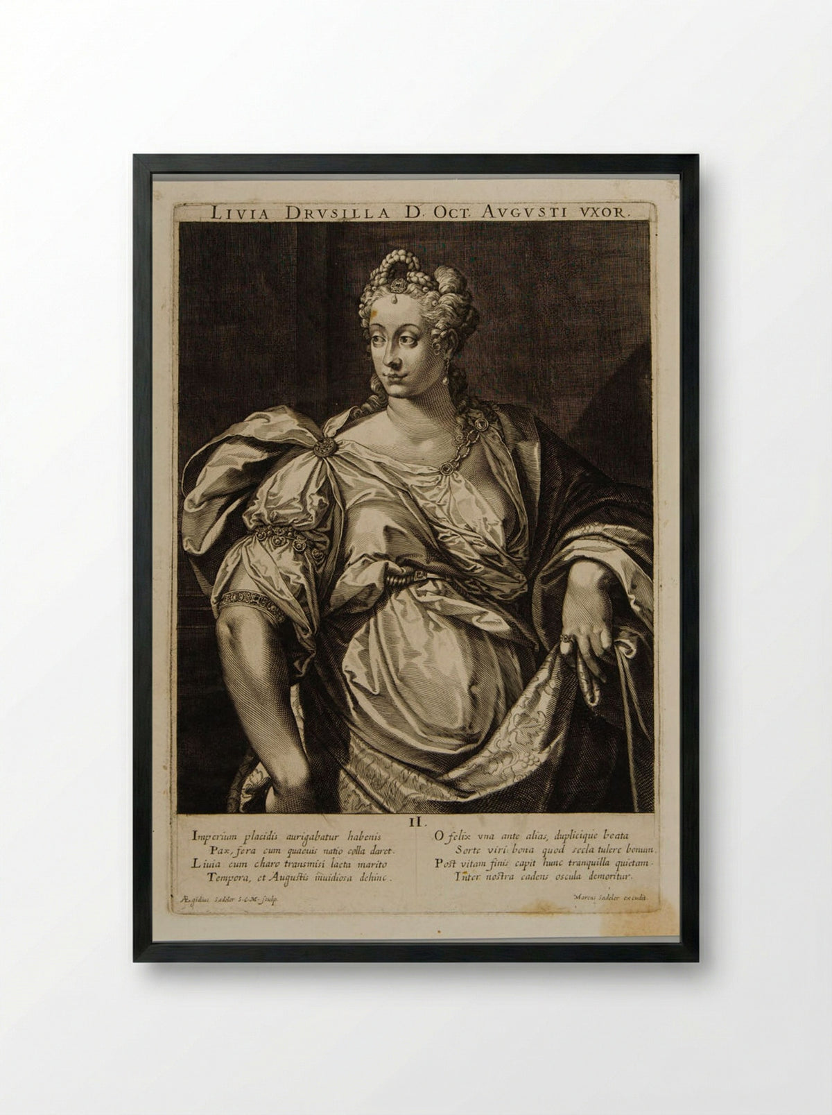 Livia Drusilla, Wife of Augustus - Aegidius Sadeler II - Framed Print Black