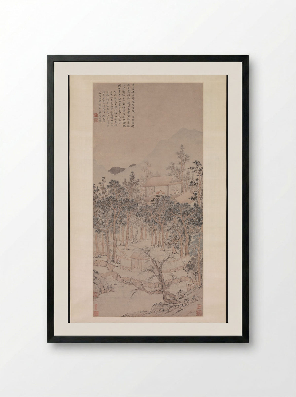 Living Aloft - Wen Zhengming - Framed Print Black