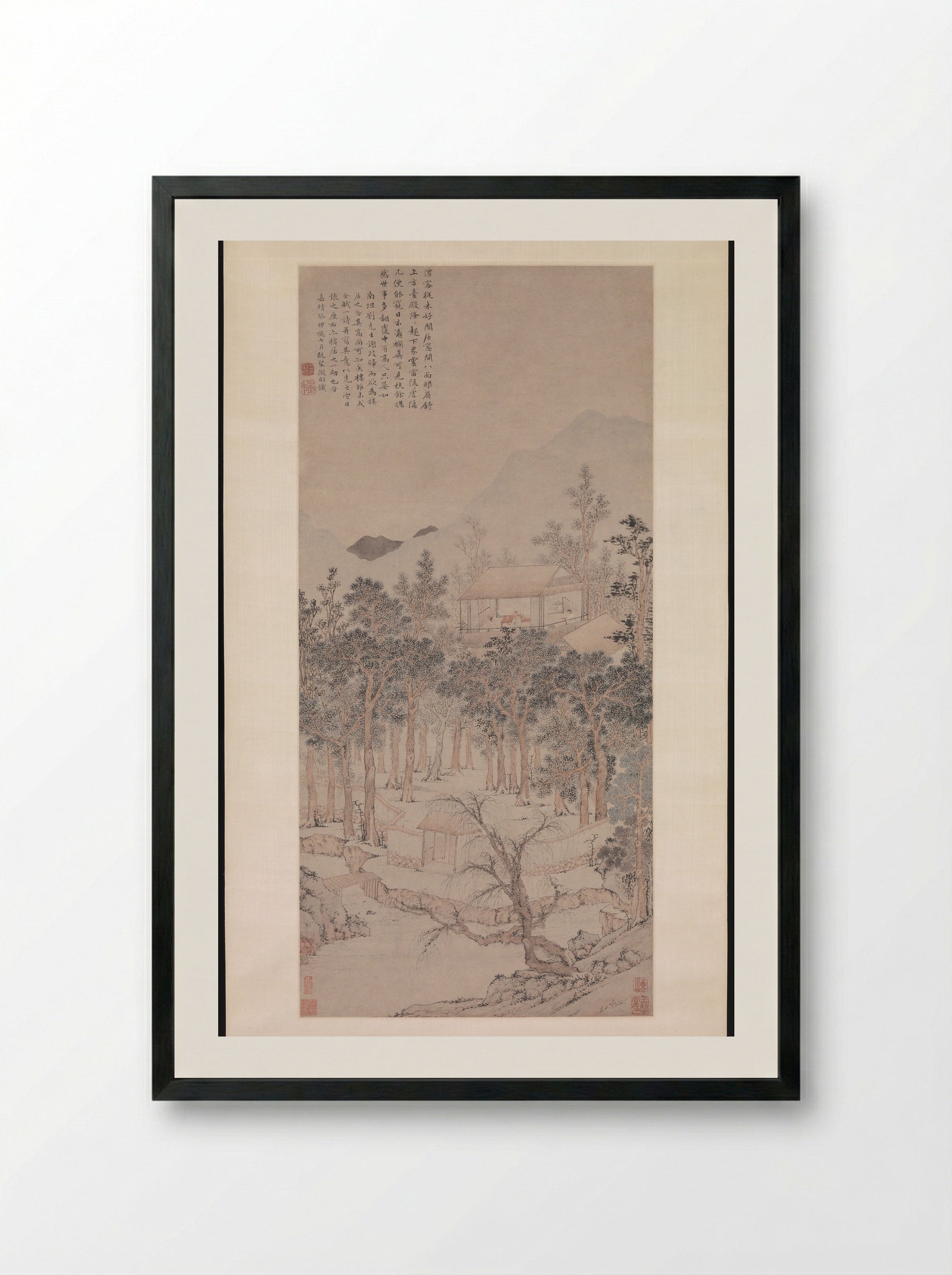 Living Aloft - Wen Zhengming - Framed Print Black