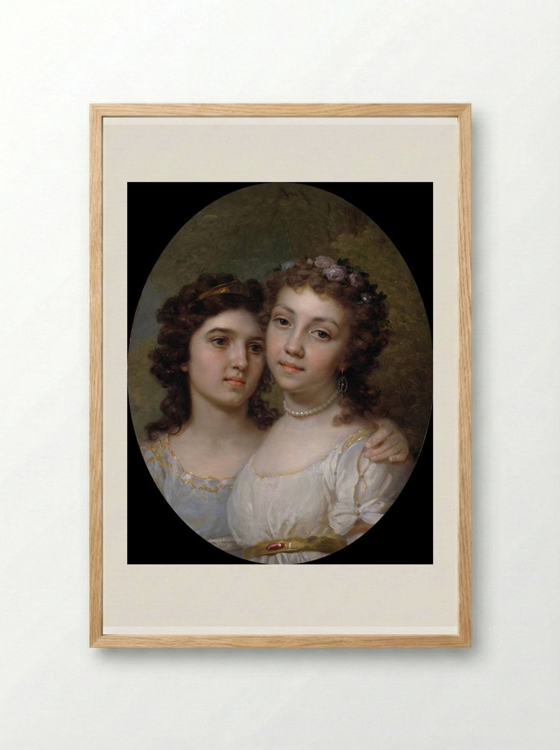 Lizanka and Dashenka - Vladimir Borovikovsky - Framed Print Wood