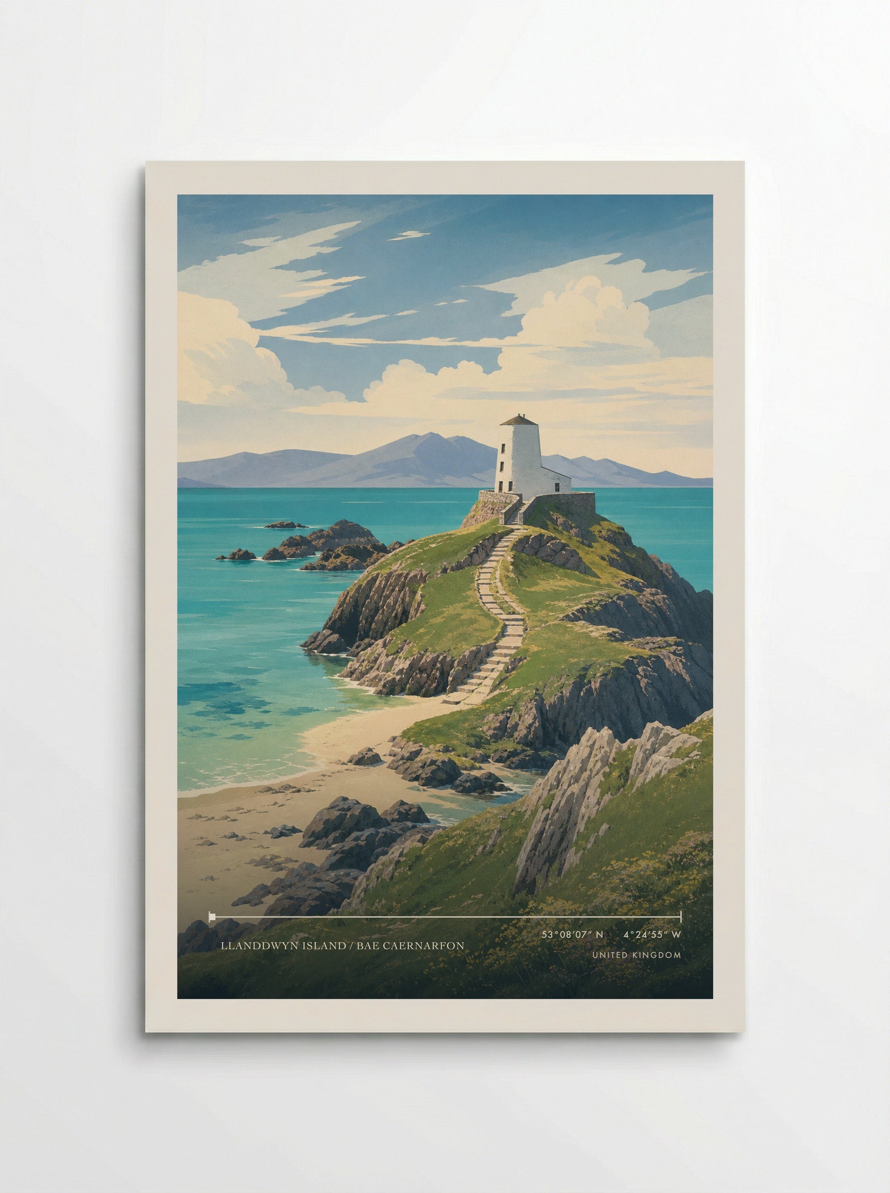 Llanddwyn Island / Bae Caernarfon United Kingdom Travel Poster - Poster