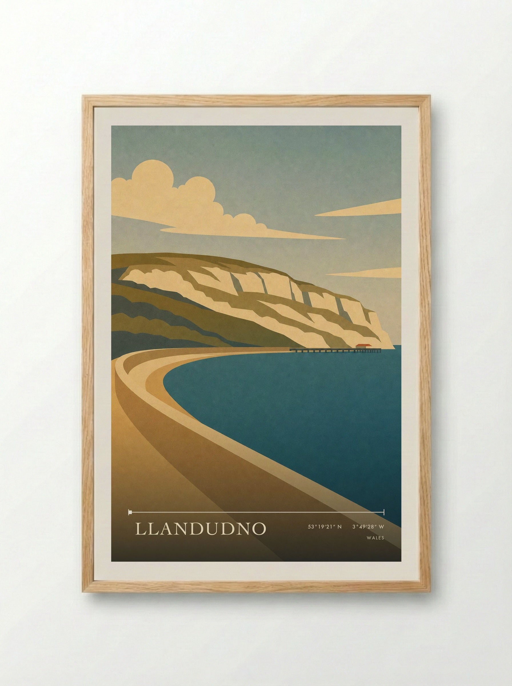 Llandudno Wales Travel Poster - Framed Print Wood