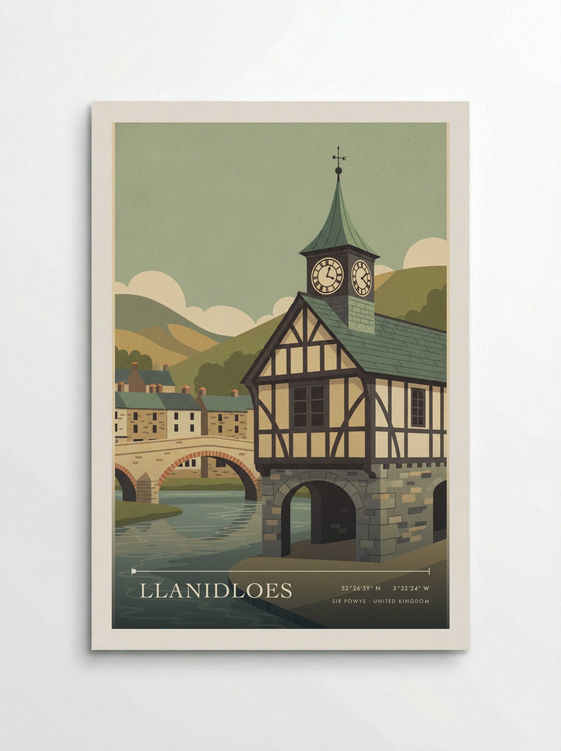 Llanidloes Sir Powys United Kingdom Travel Poster - Poster