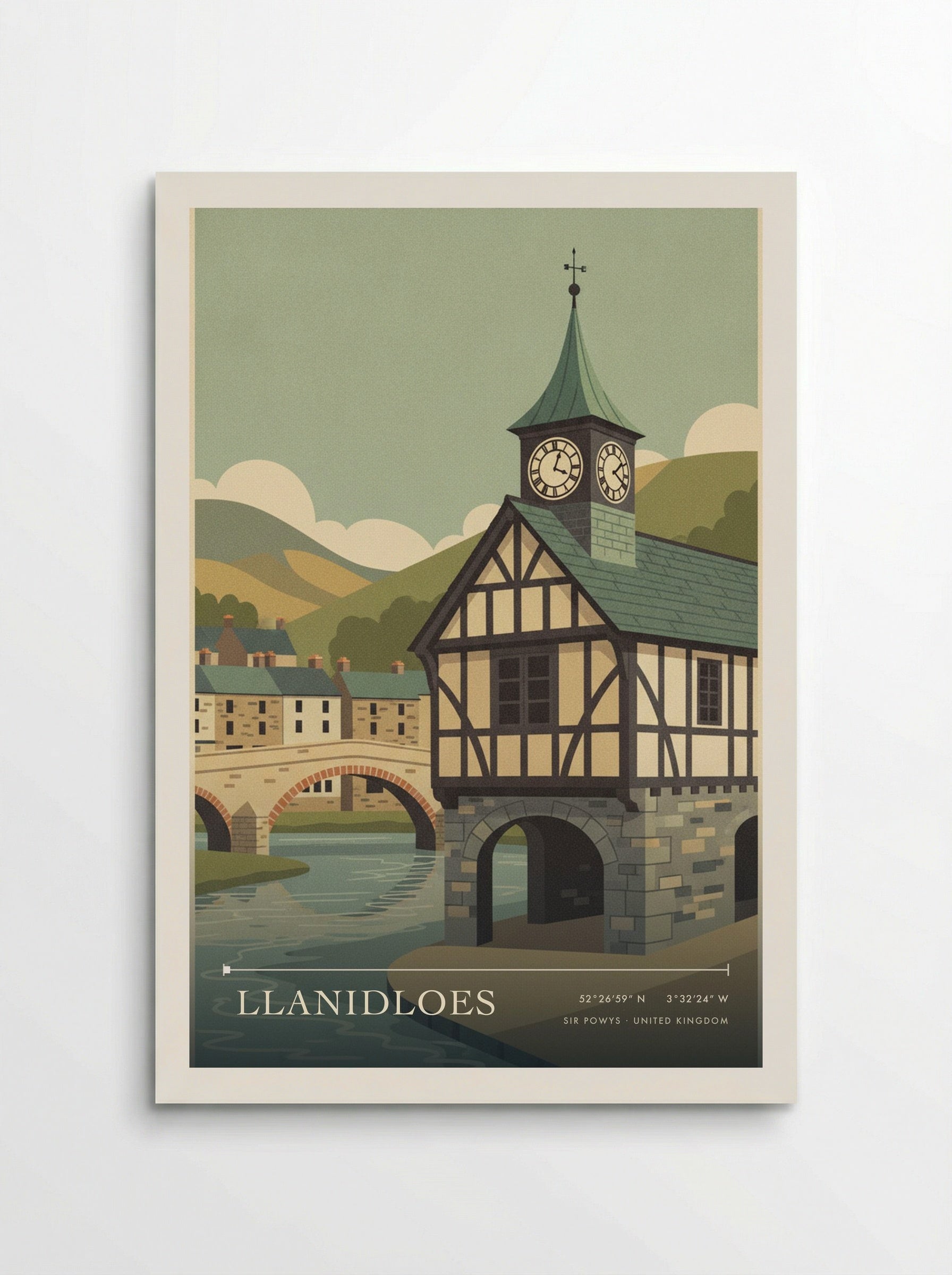 Llanidloes Sir Powys United Kingdom Travel Poster - Poster