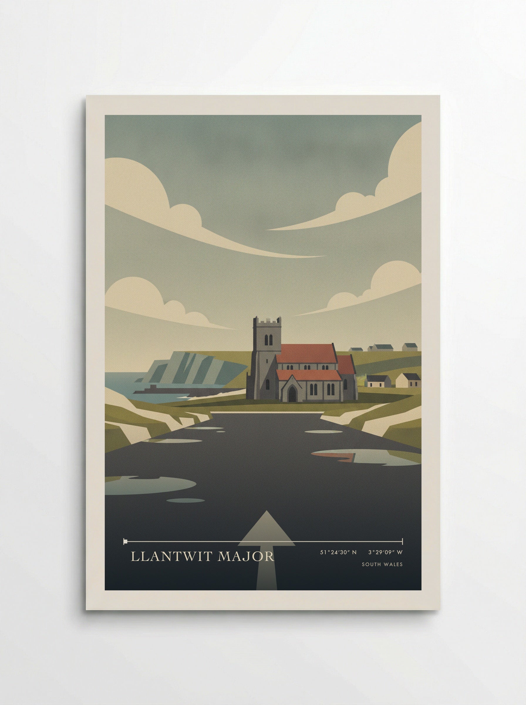Llantwit Major South Wales Wales Travel Poster - Poster