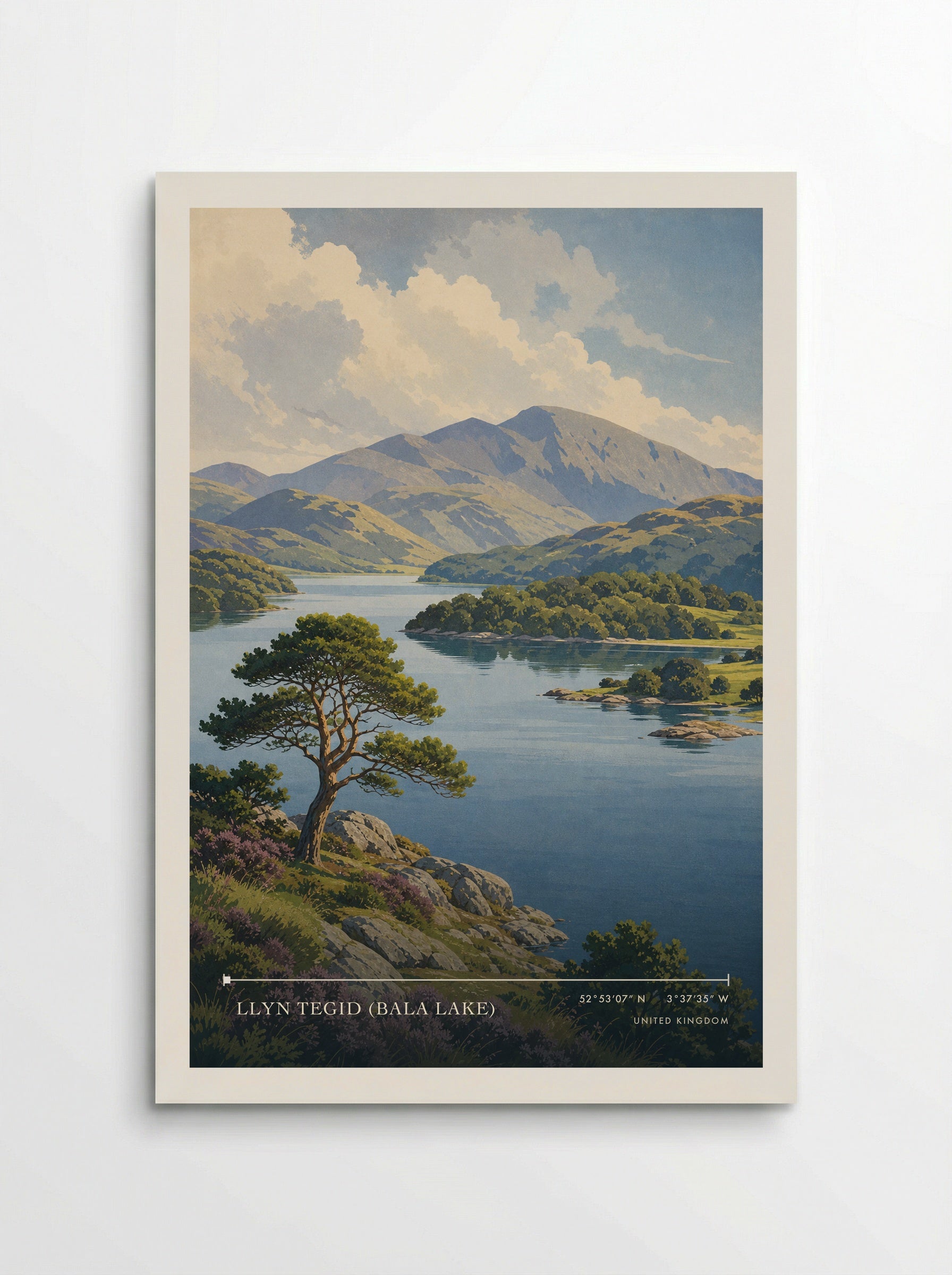 Llyn Tegid (Bala Lake) United Kingdom Travel Poster - Poster