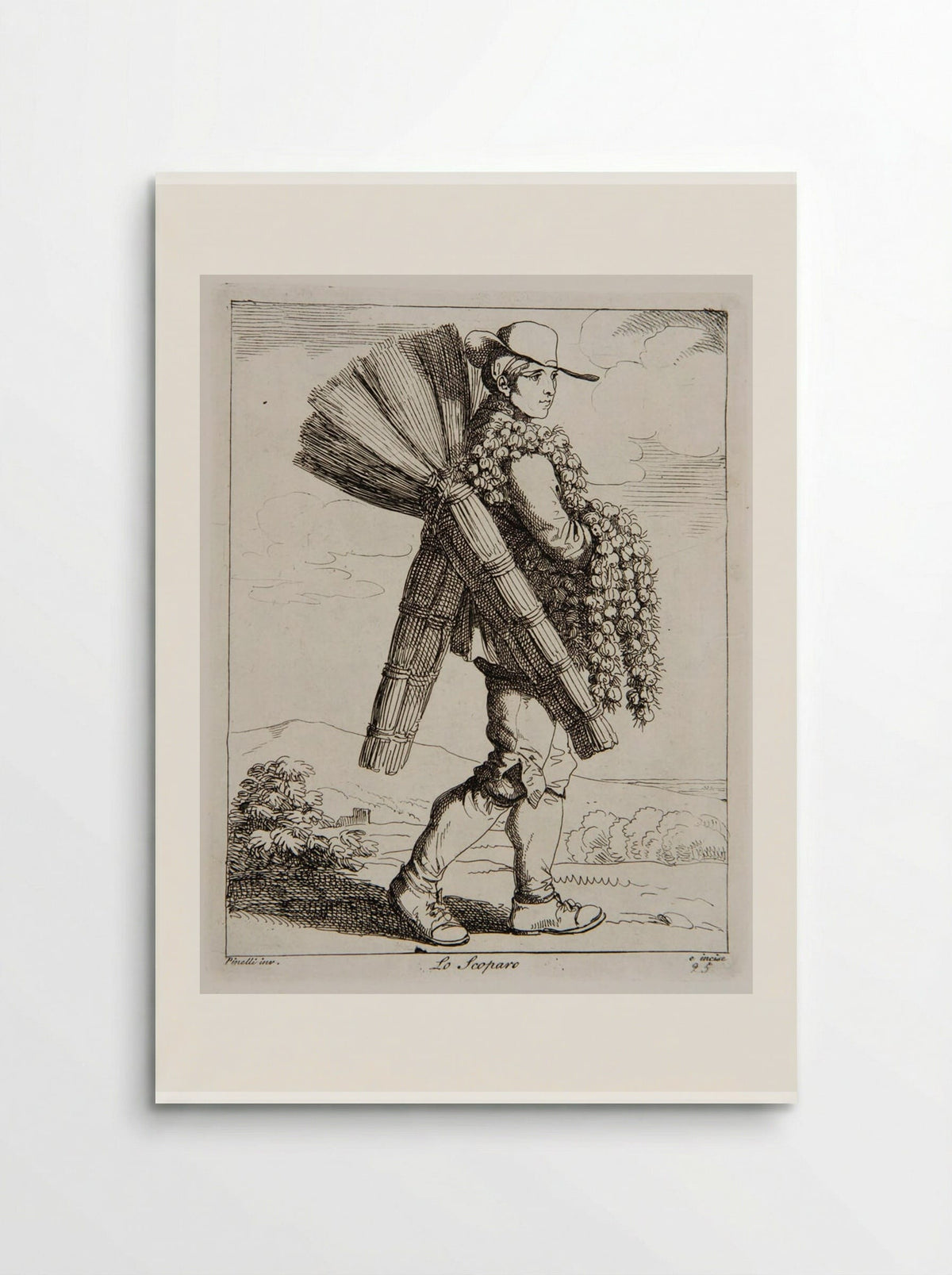 Lo Scoparo (The Sweeper) - Bartolomeo Pinelli - Poster