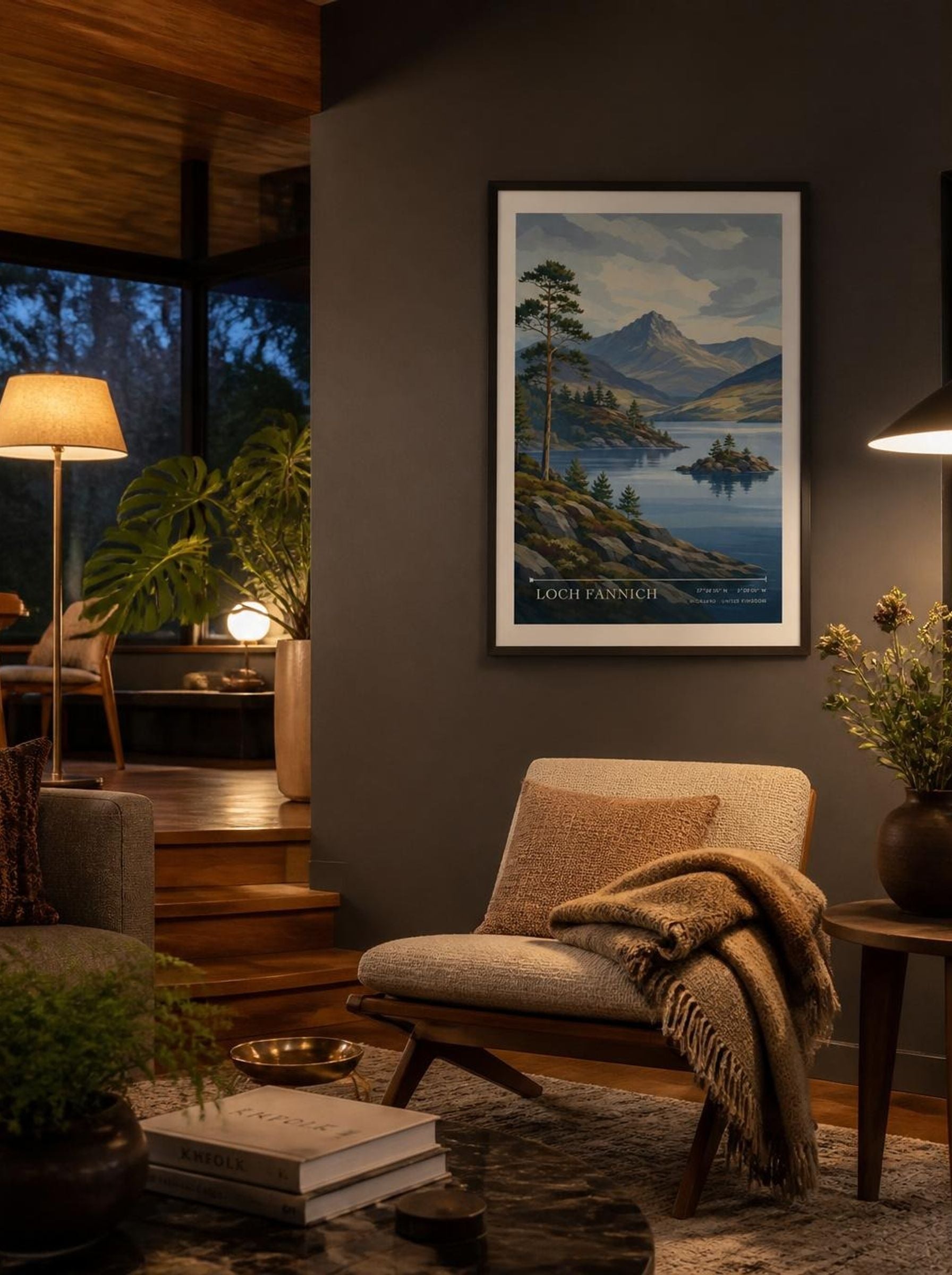 Loch Fannich Highland United Kingdom Travel Poster - Lifestyle